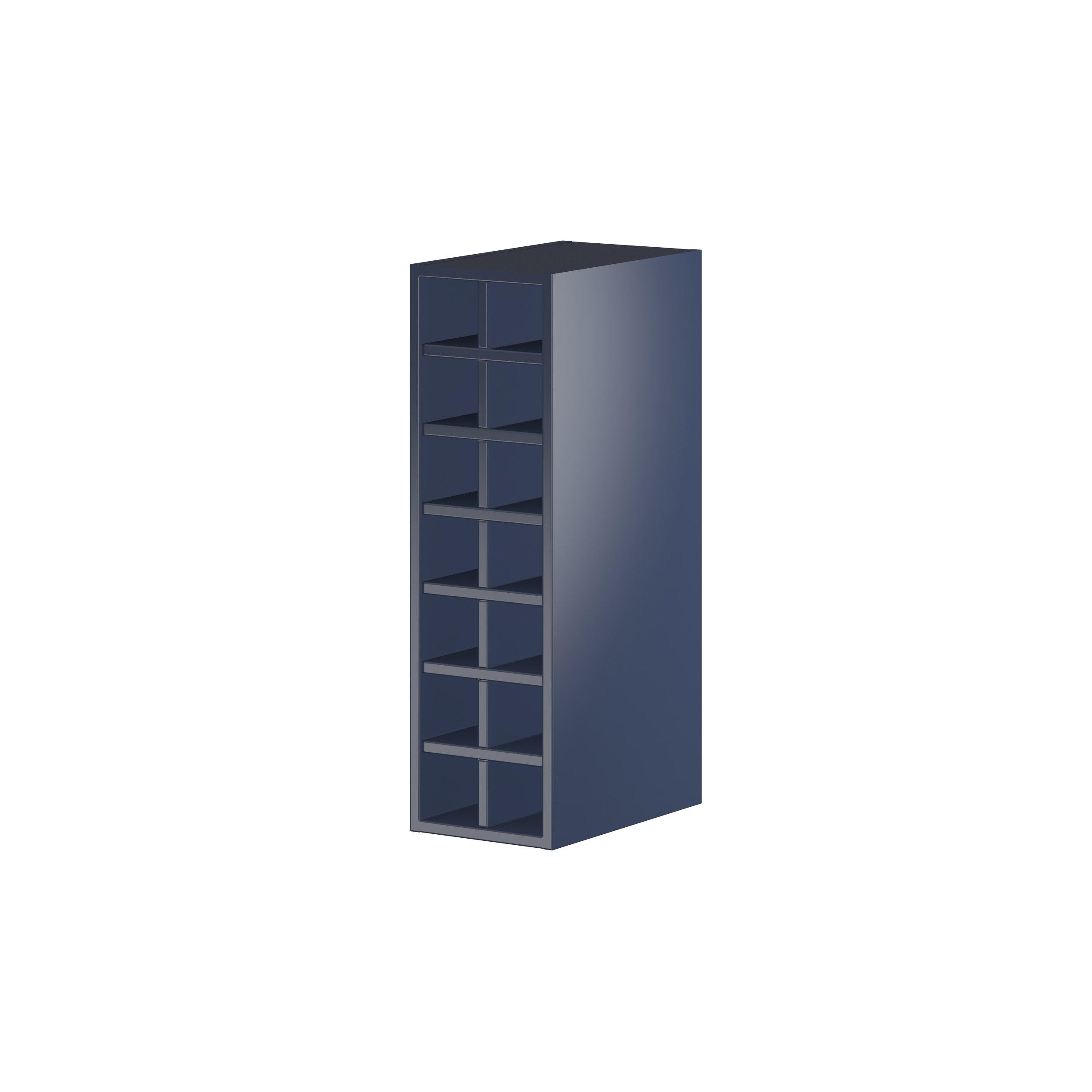 Peachtree 9 in. Painted Midnight Blue Wine Wall Cabinet
