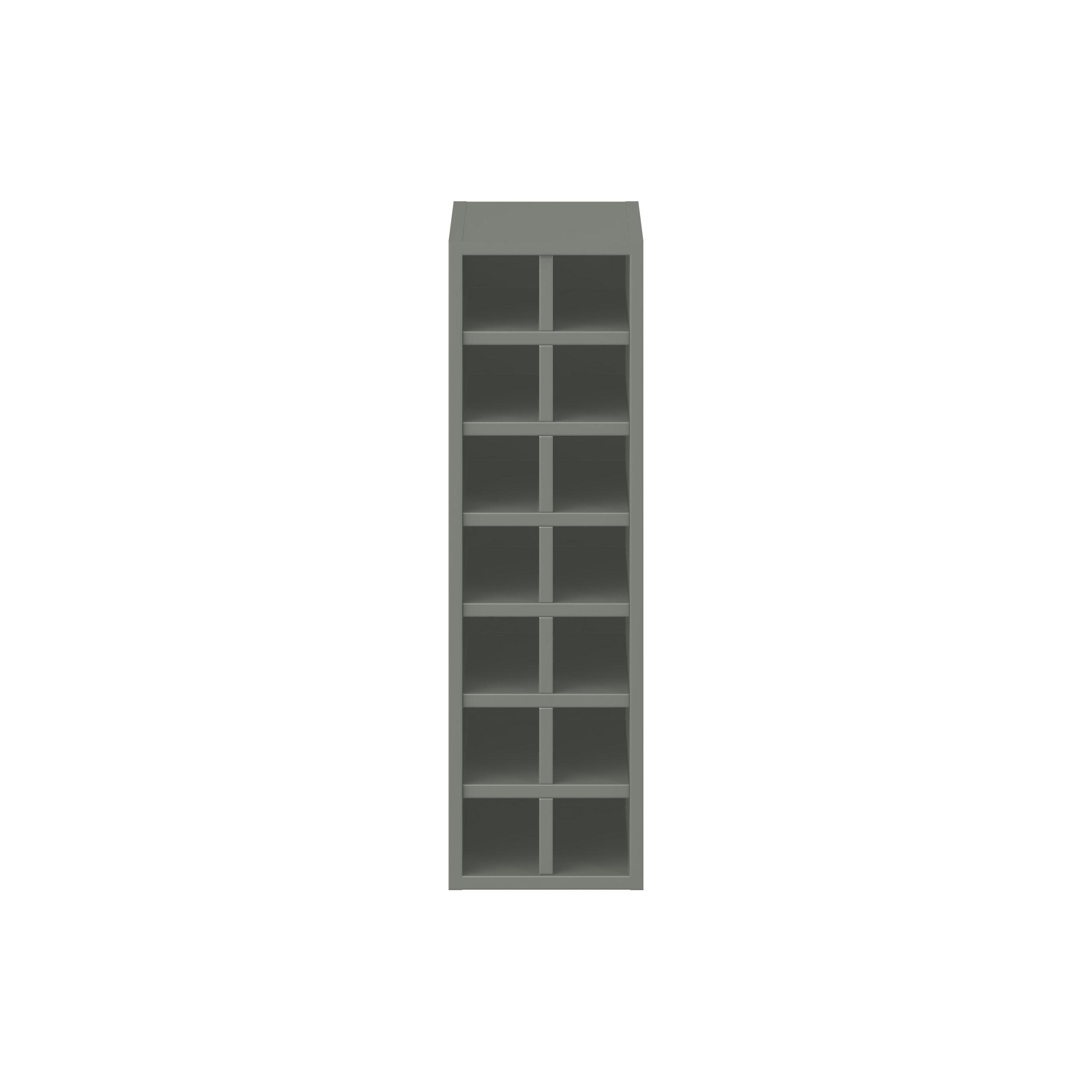 Linden 9 in. Painted Moss Green Wine Wall Cabinet