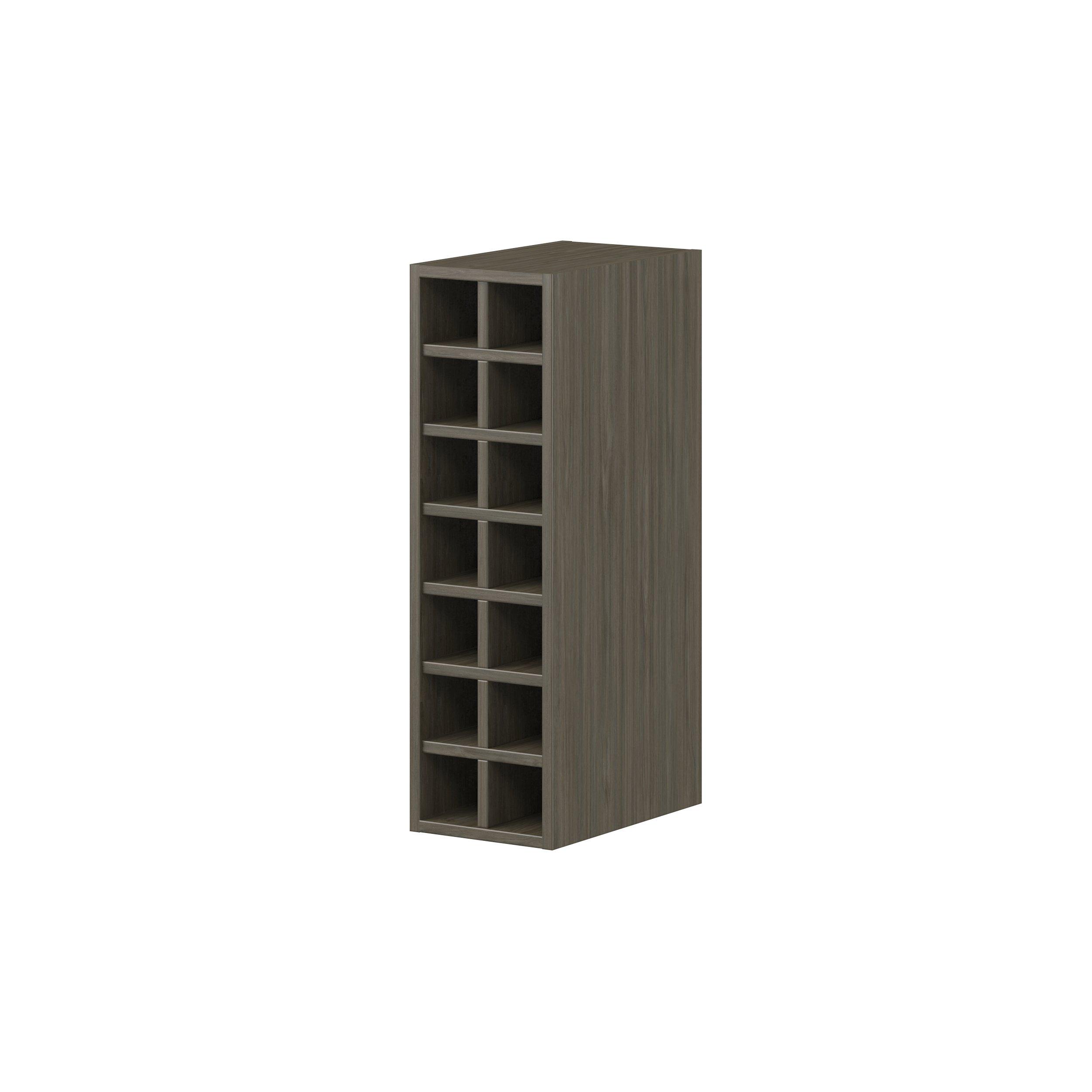 Glenwood 9 in. Burnt Walnut Wine Wall Cabinet