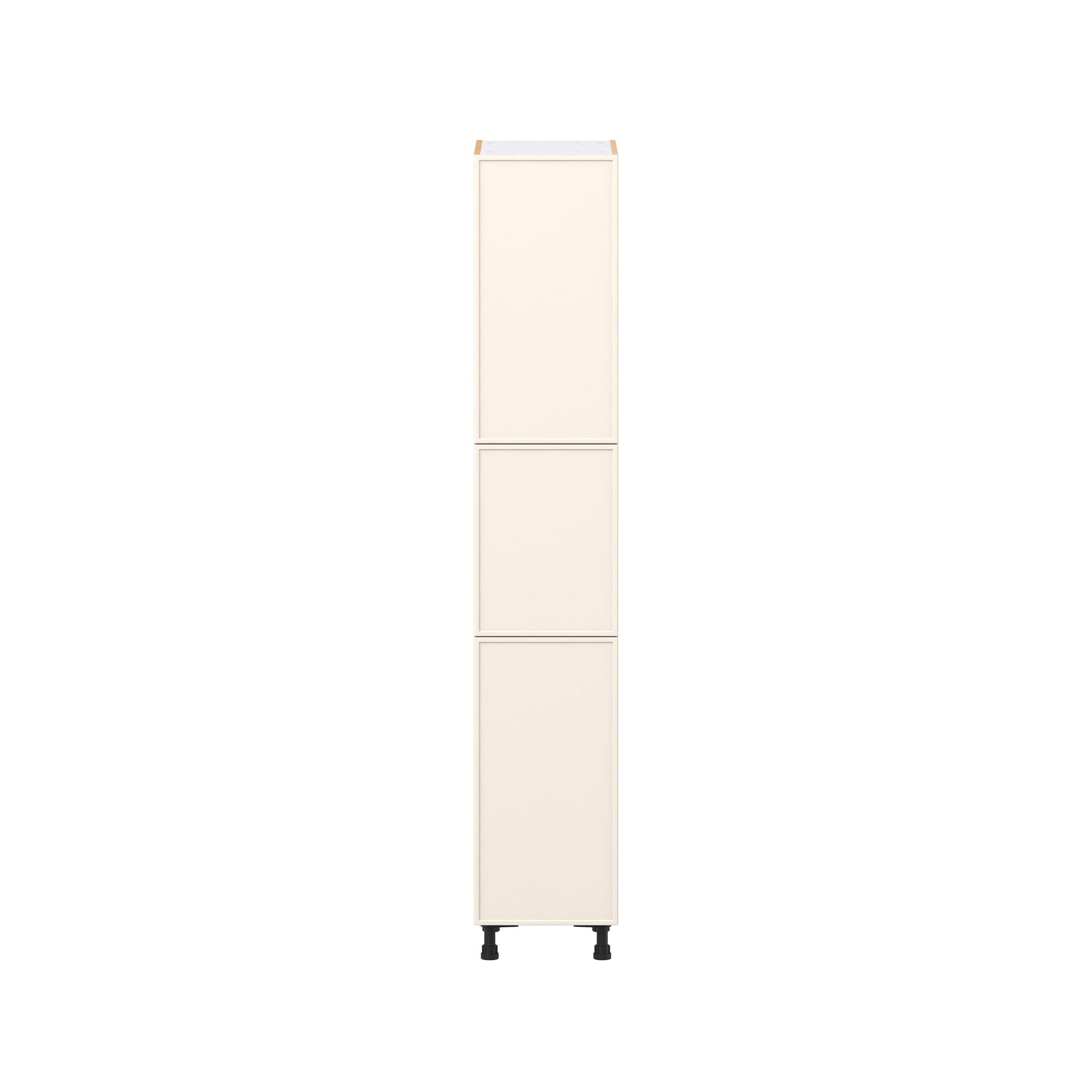 Linden 15 in. Painted Washed Linen Pantry Cabinet with Inner Pull-Out Drawer