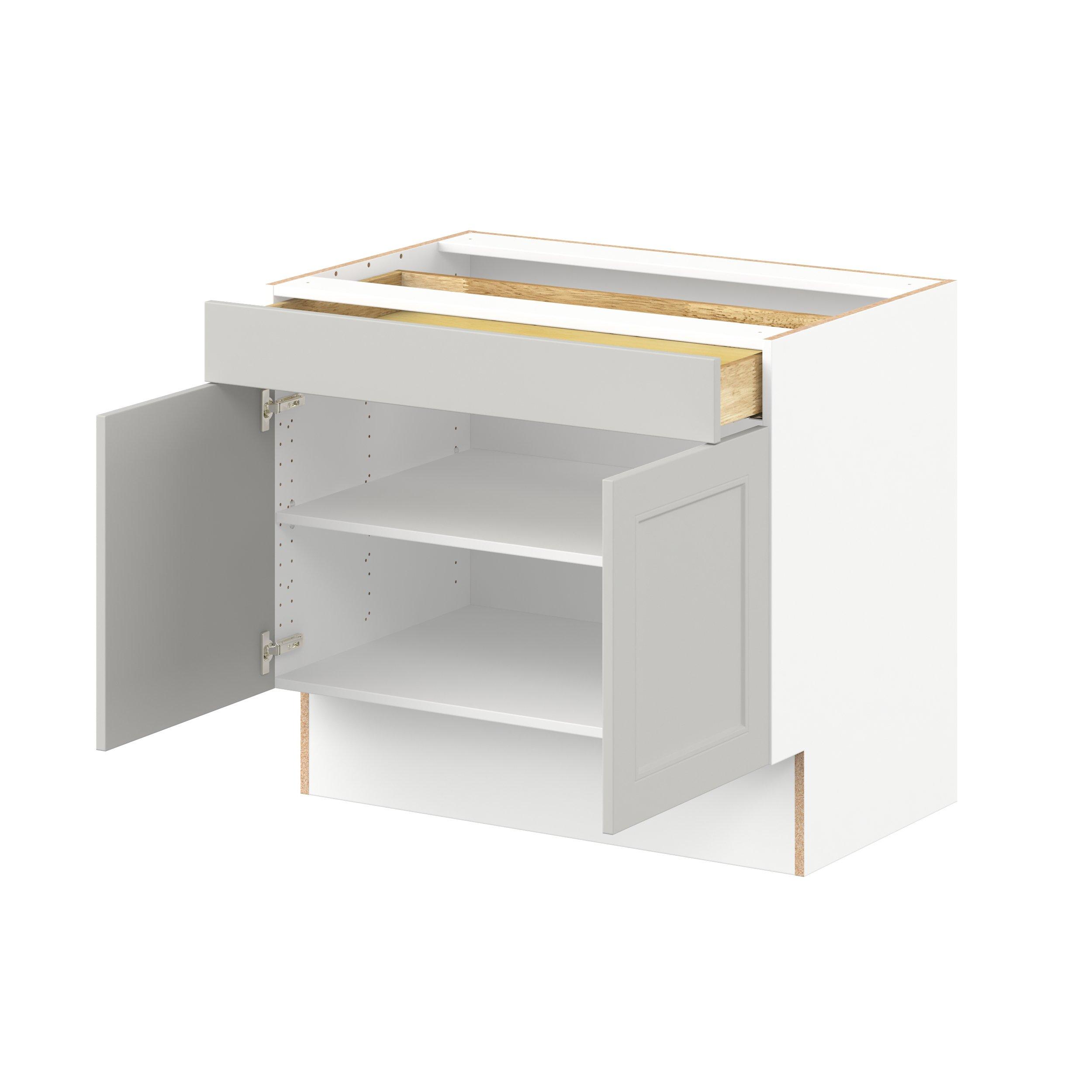 Lenox 36 in. Painted Light Gray Door and Drawer Base Cabinet - ADA