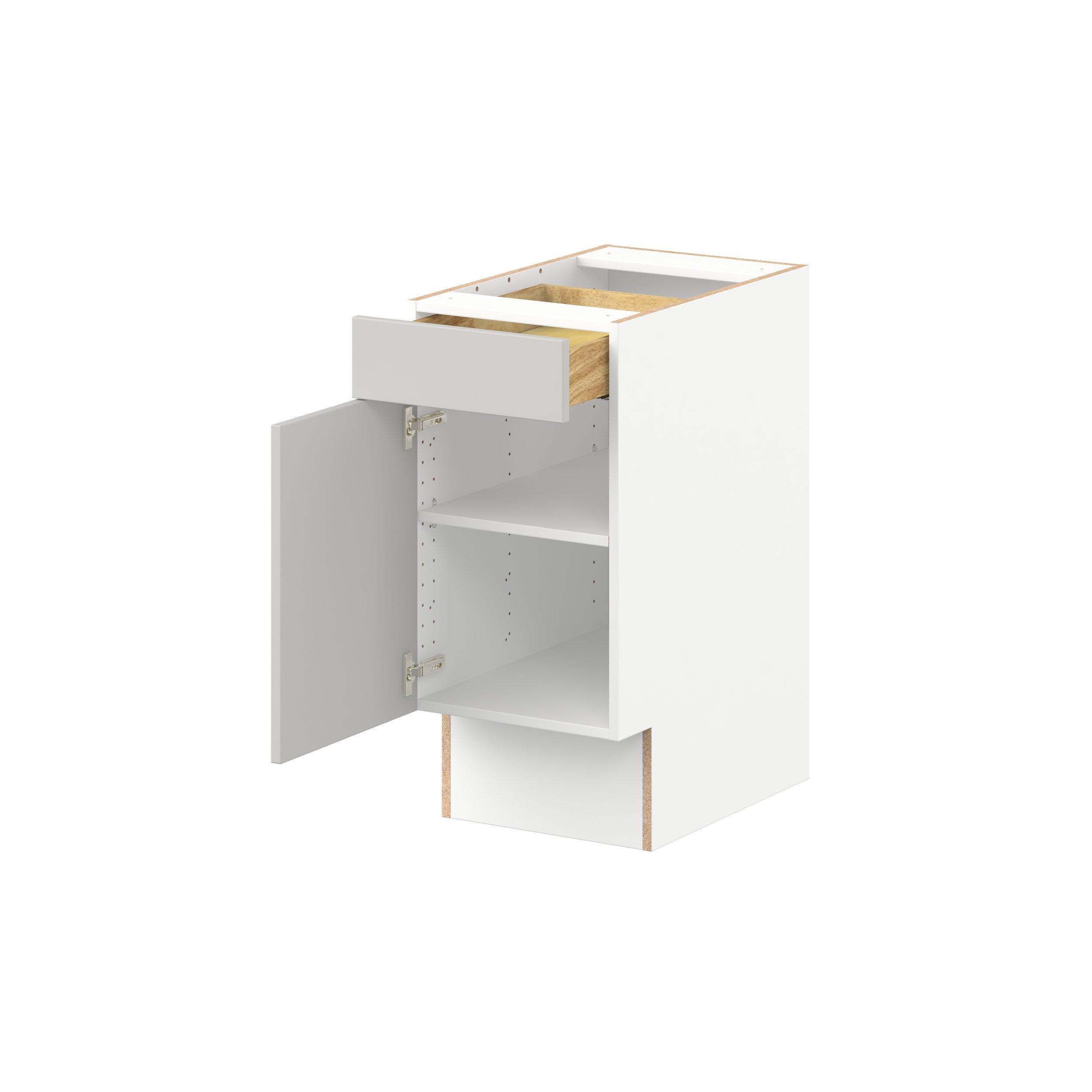 Lenox 15 in. Painted Light Gray Door and Drawer Base Cabinet - ADA
