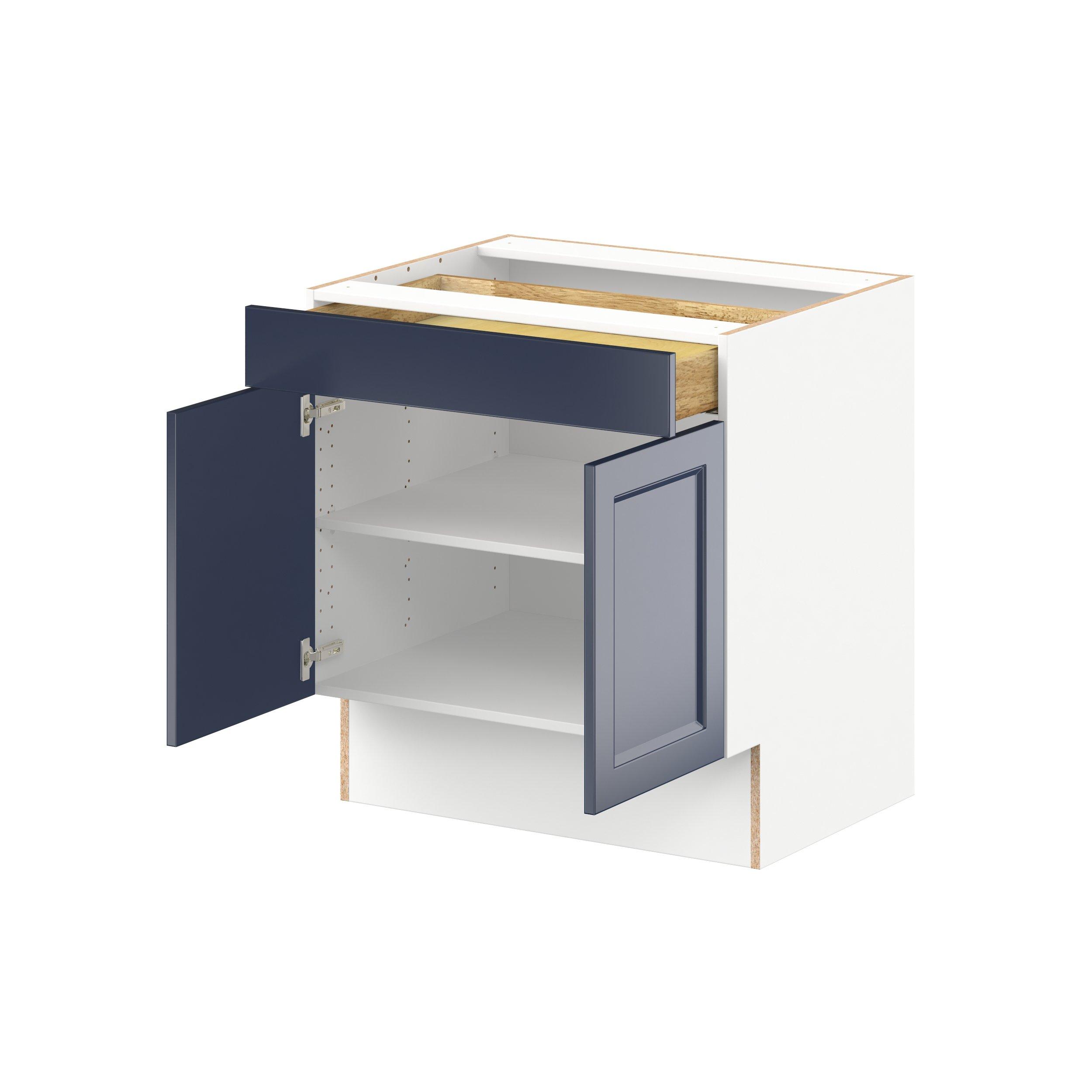 Peachtree 30 in. Painted Midnight Blue Door and Drawer Base Cabinet