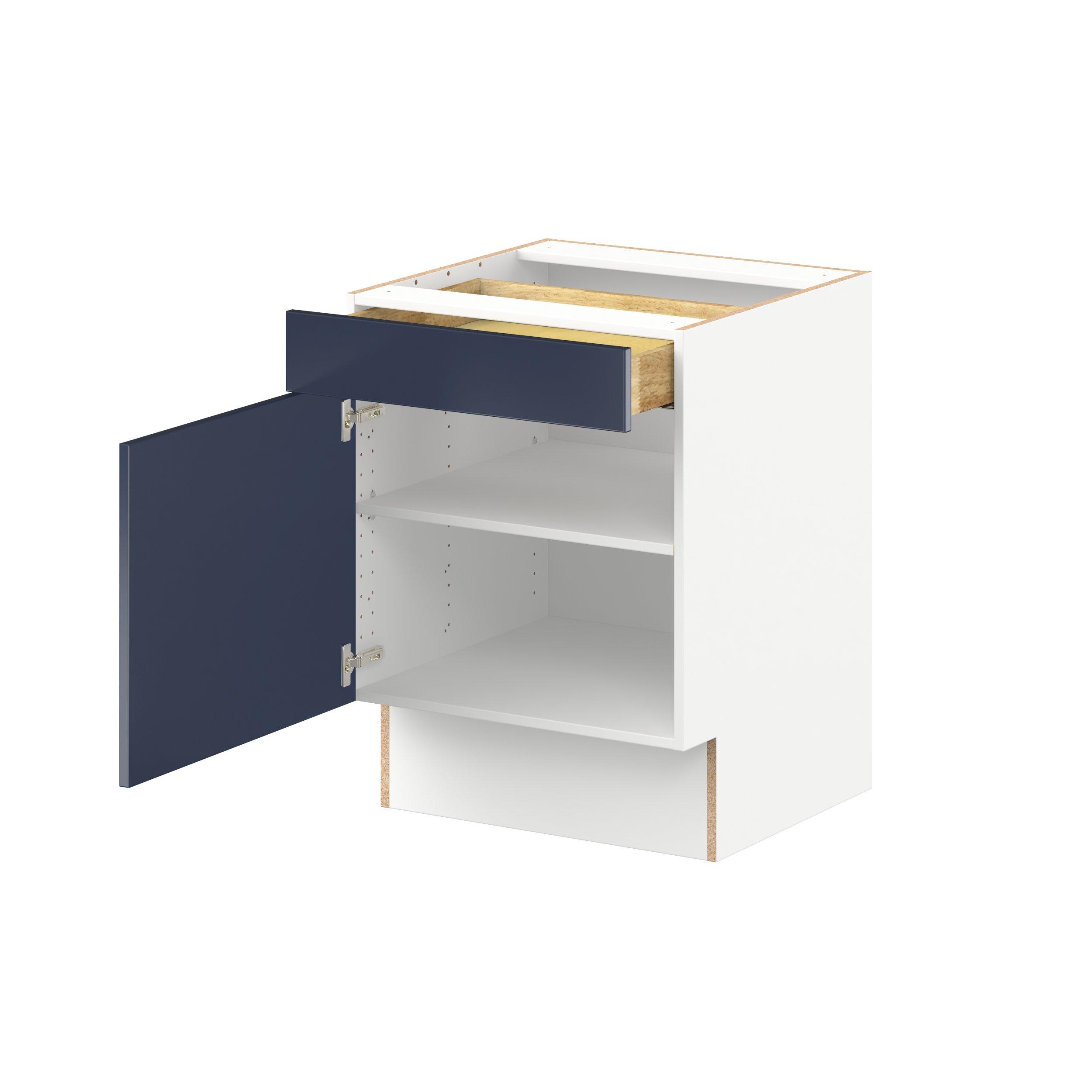 Peachtree 24 in. Painted Midnight Blue Door and Drawer Base Cabinet