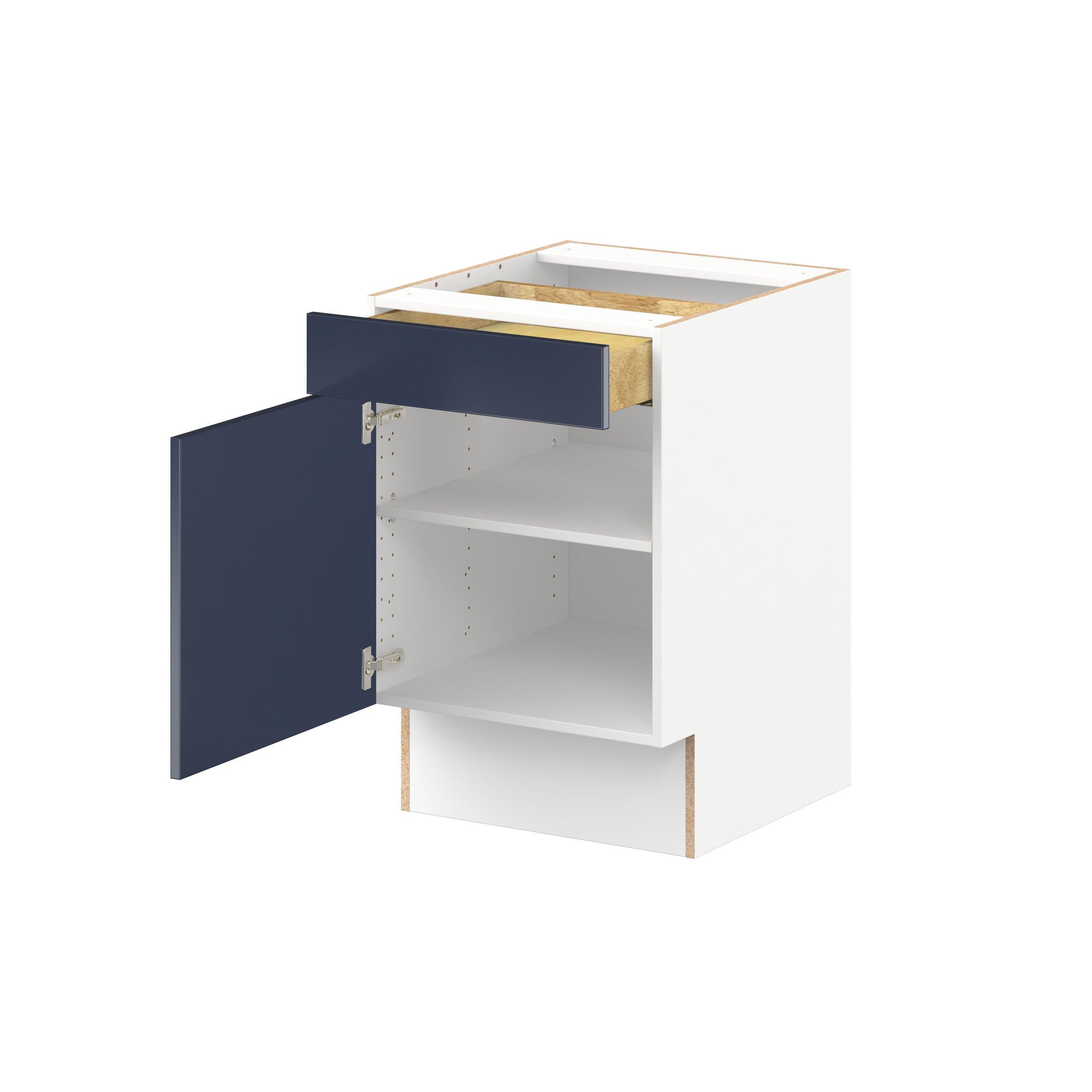 Peachtree 21 in. Painted Midnight Blue Door and Drawer Base Cabinet
