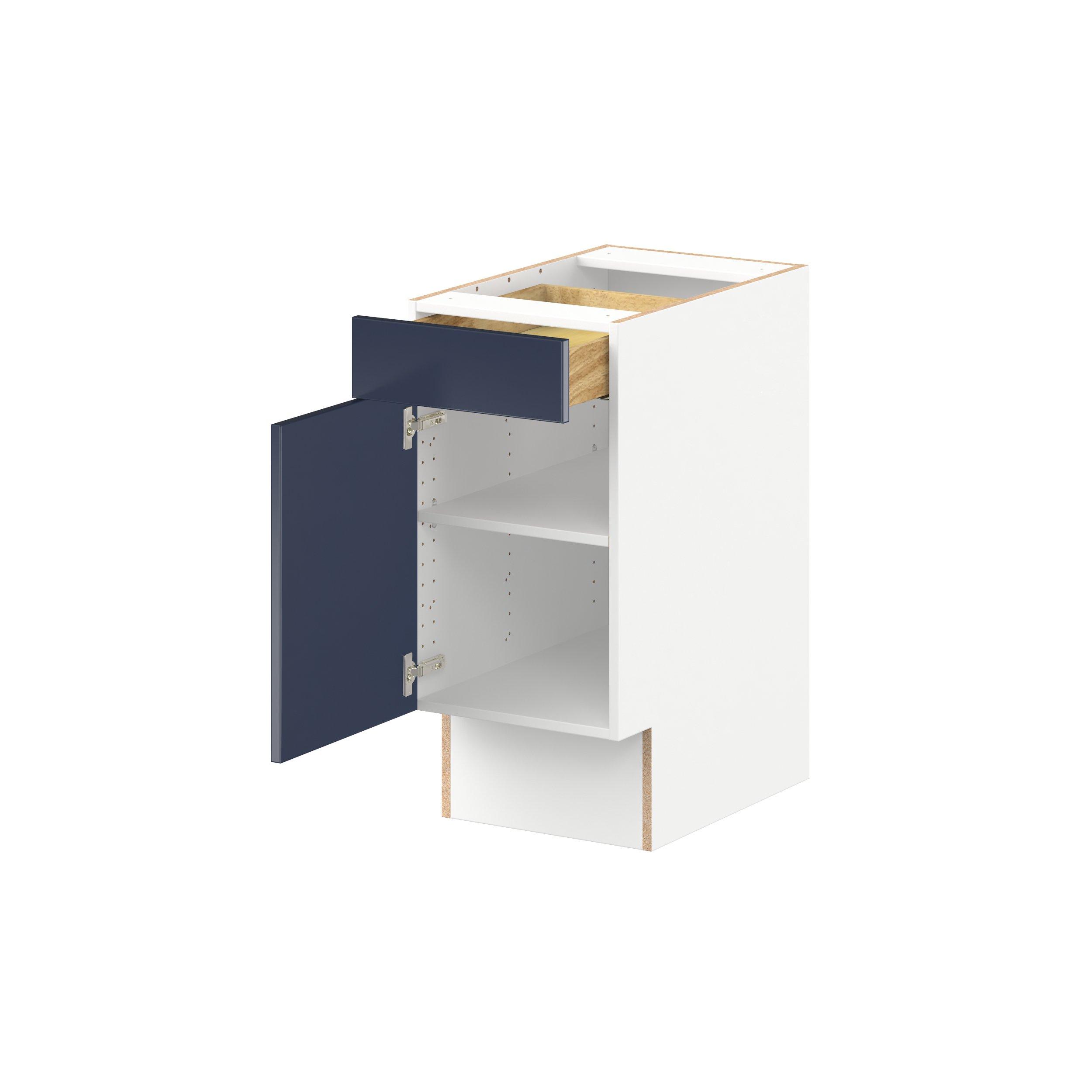 Peachtree 15 in. Painted Midnight Blue Door and Drawer Base Cabinet