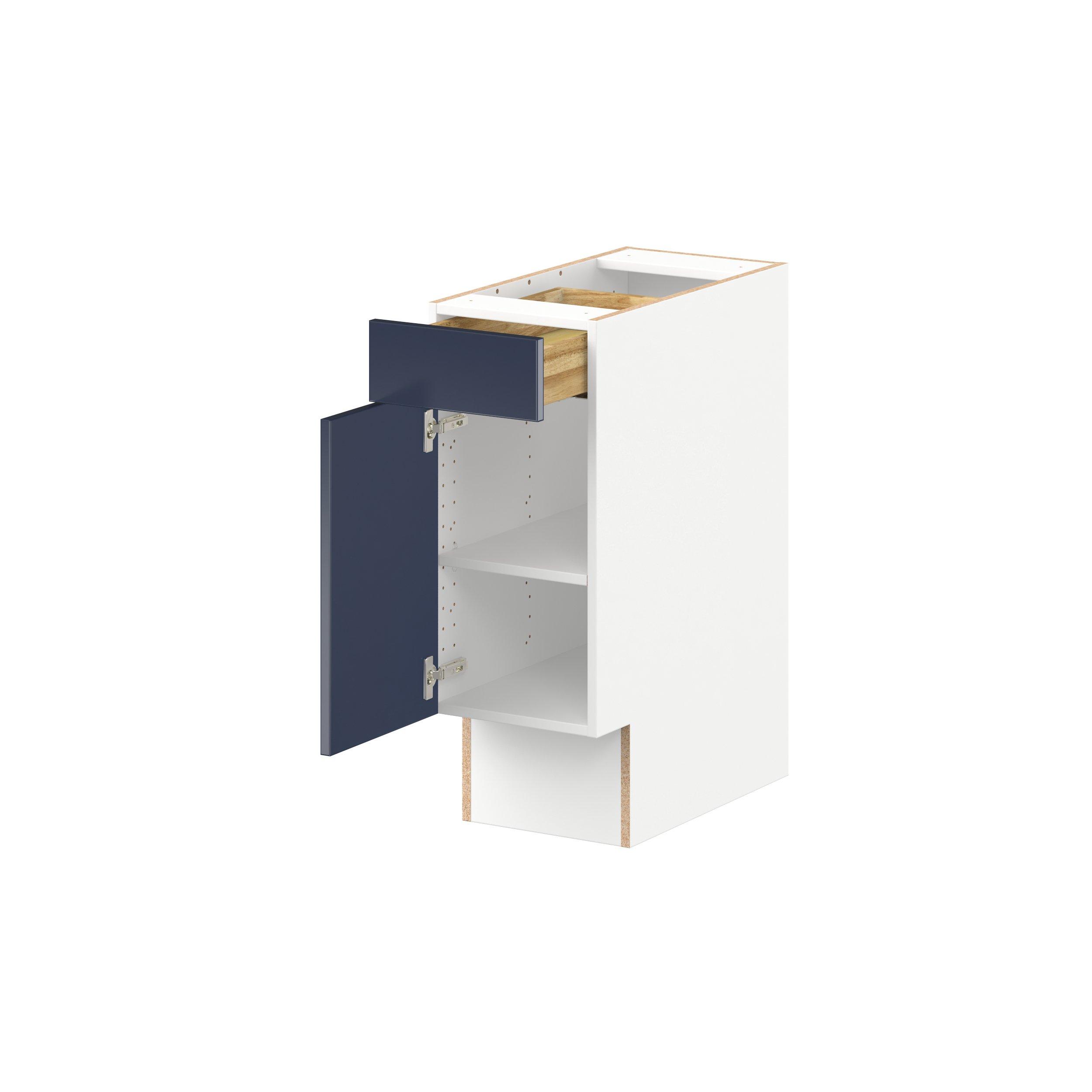 Peachtree 12 in. Painted Midnight Blue Door and Drawer Base Cabinet