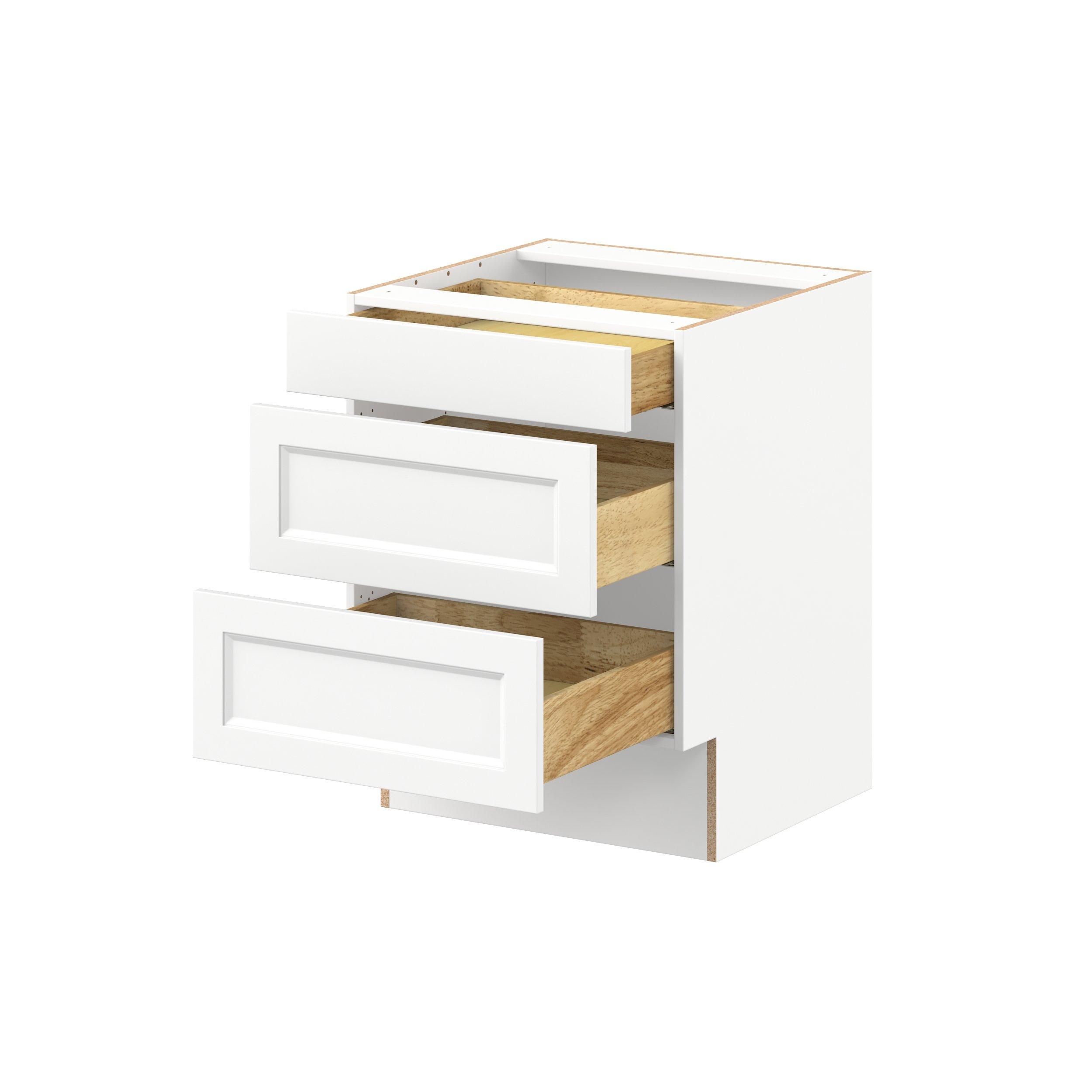 Peachtree 24 in. Painted Bright White Drawer Base Cabinet
