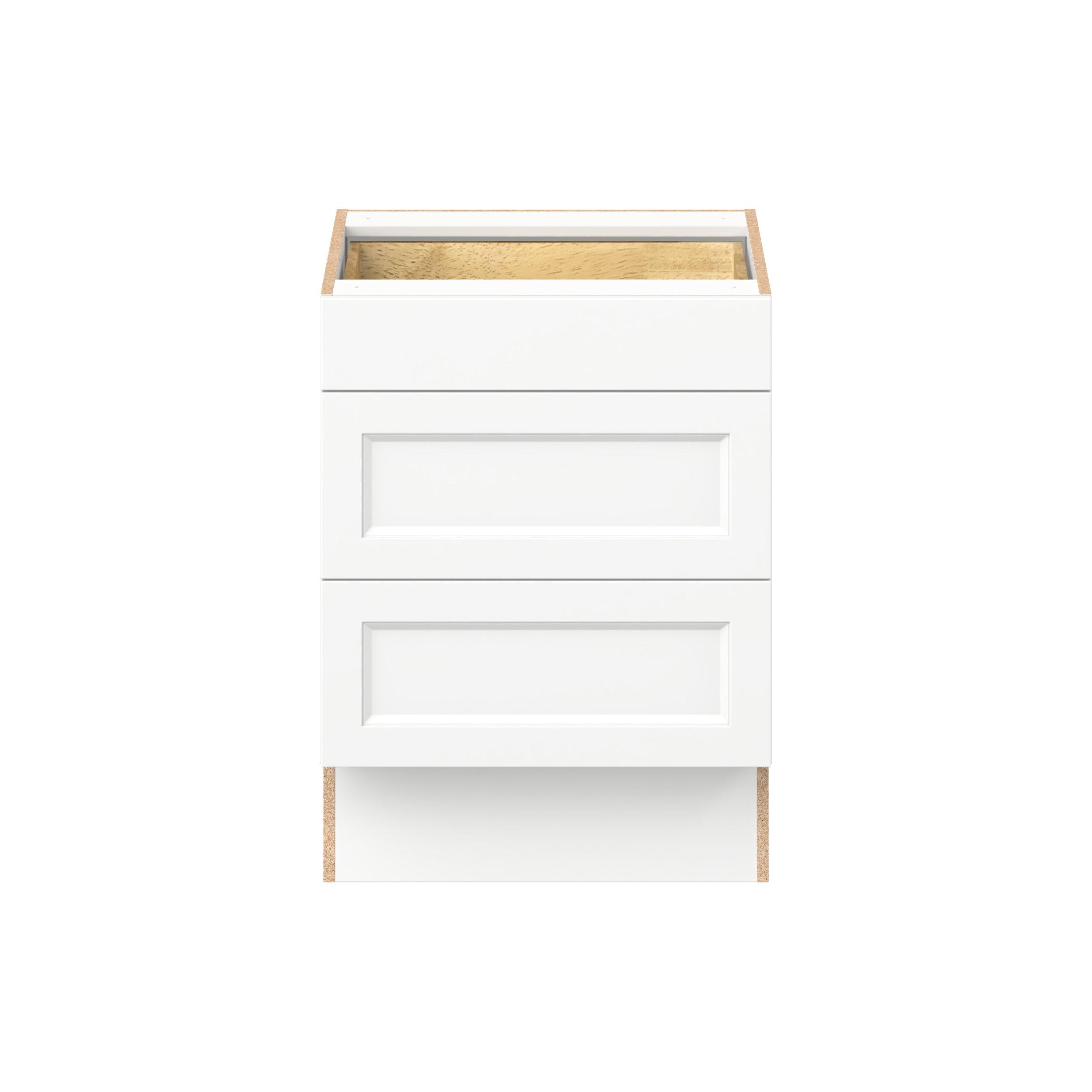Peachtree 24 in. Painted Bright White Drawer Base Cabinet