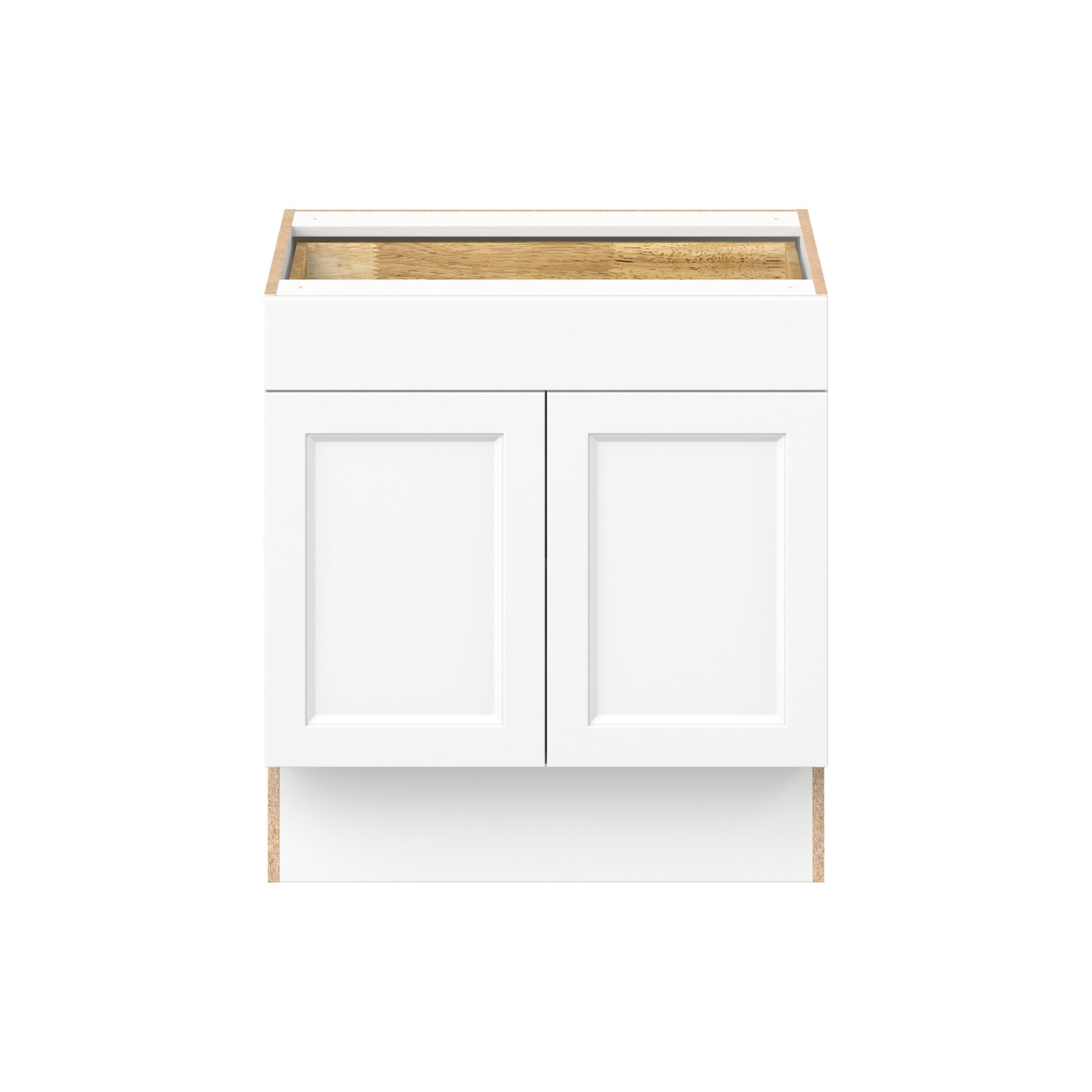 Peachtree 30 in. Painted Bright White Door and Drawer Base Cabinet