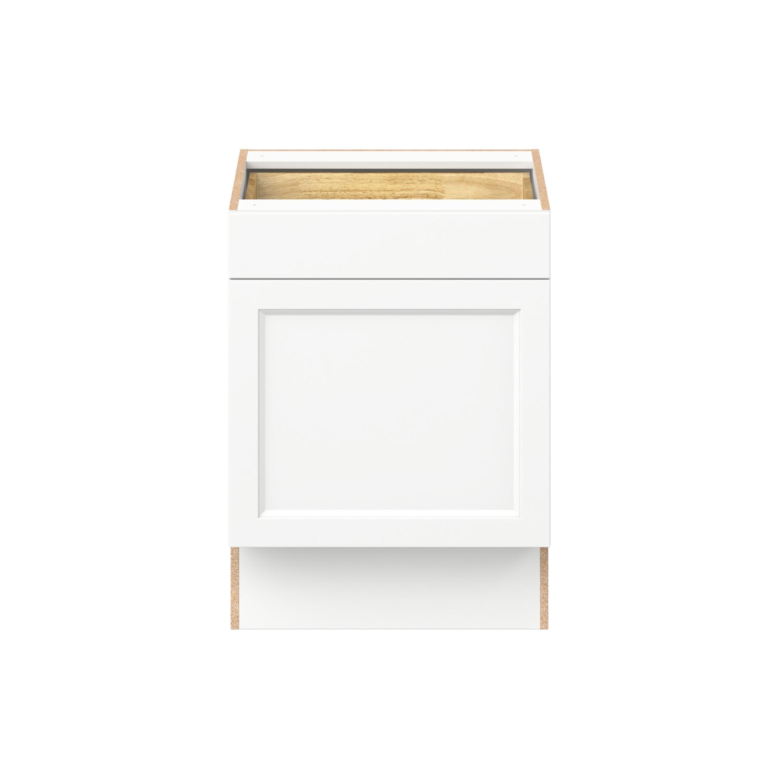 Peachtree 24 in. Painted Bright White Door and Drawer Base Cabinet