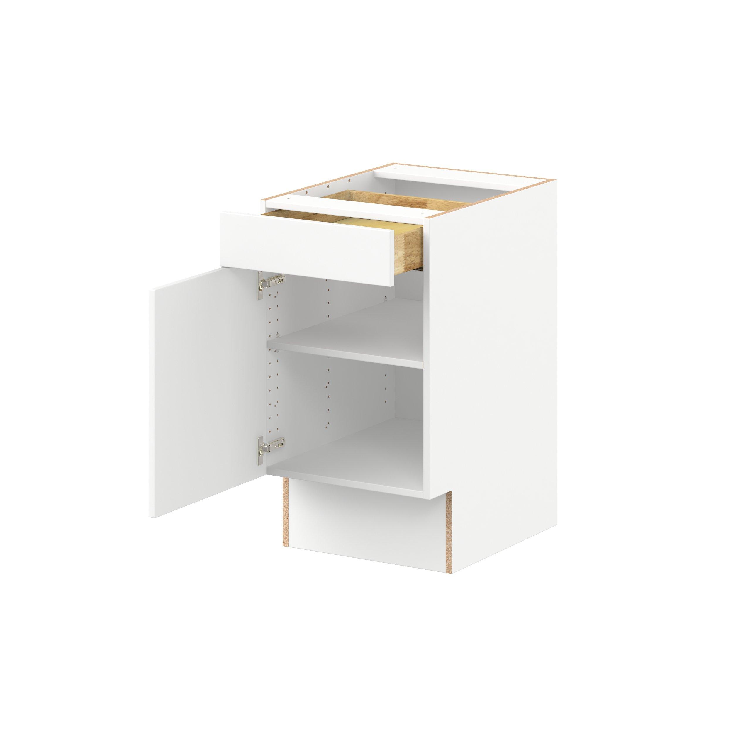 Peachtree 18 in. Painted Bright White Door and Drawer Base Cabinet
