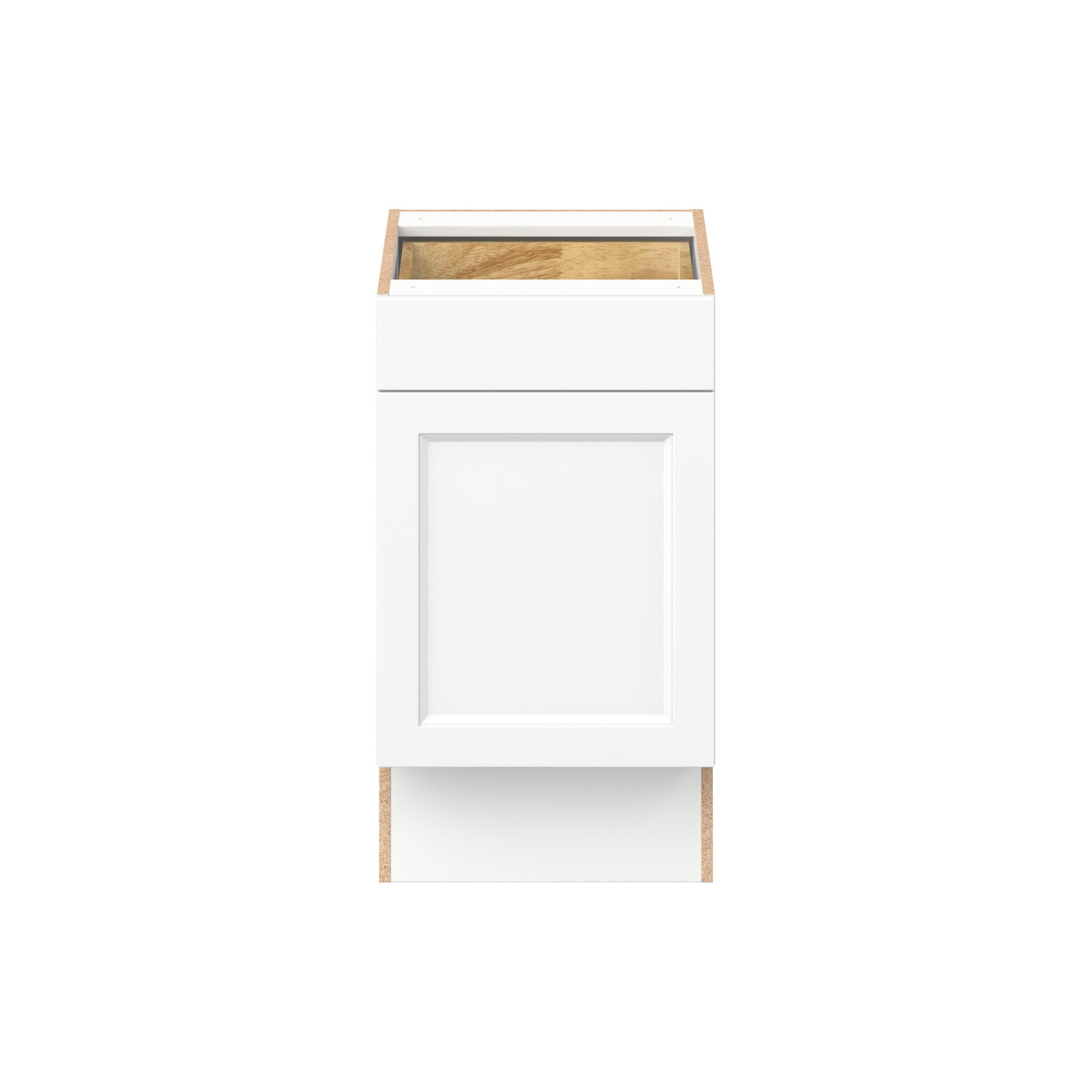 Peachtree 18 in. Painted Bright White Door and Drawer Base Cabinet