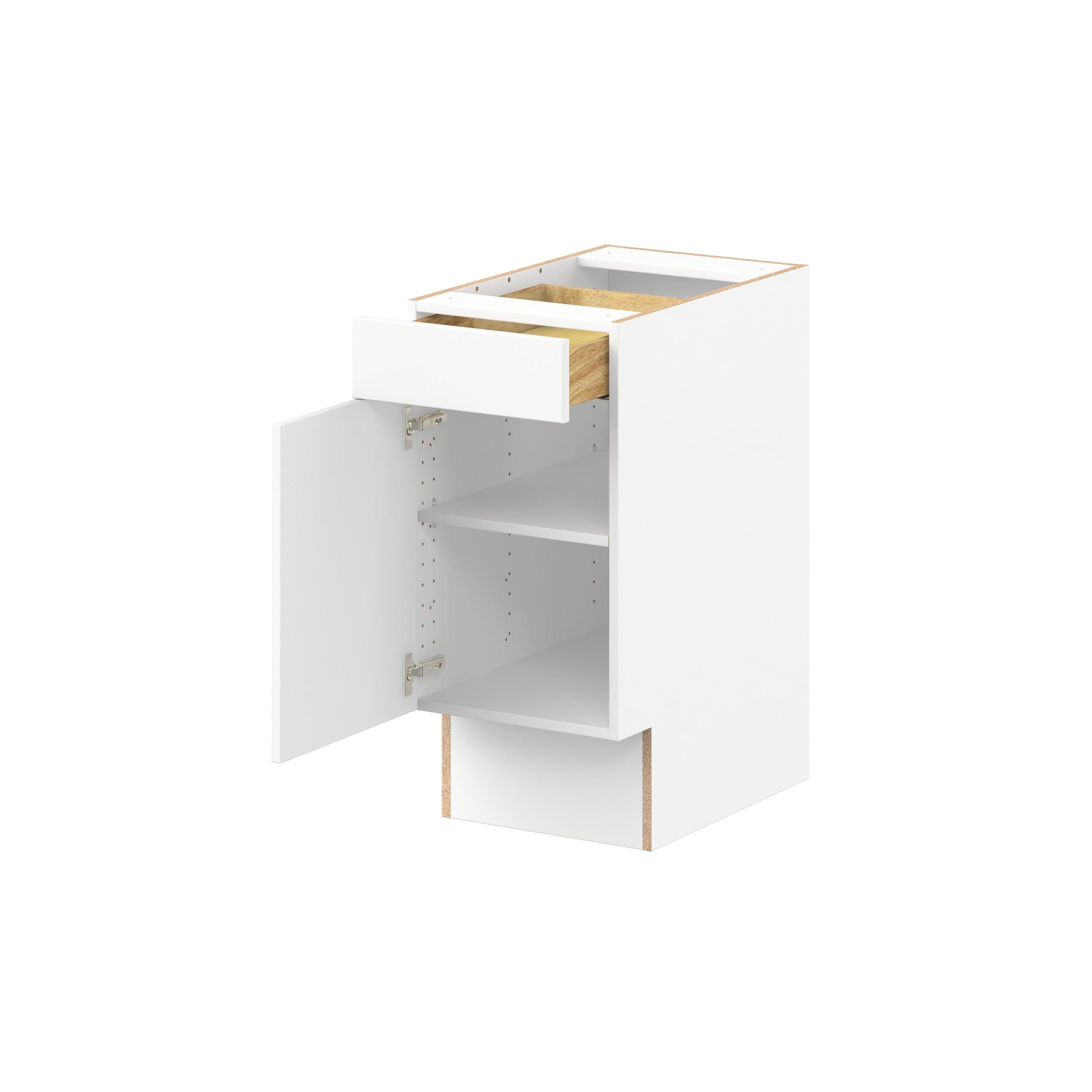 Peachtree 15 in. Painted Bright White Door and Drawer Base Cabinet