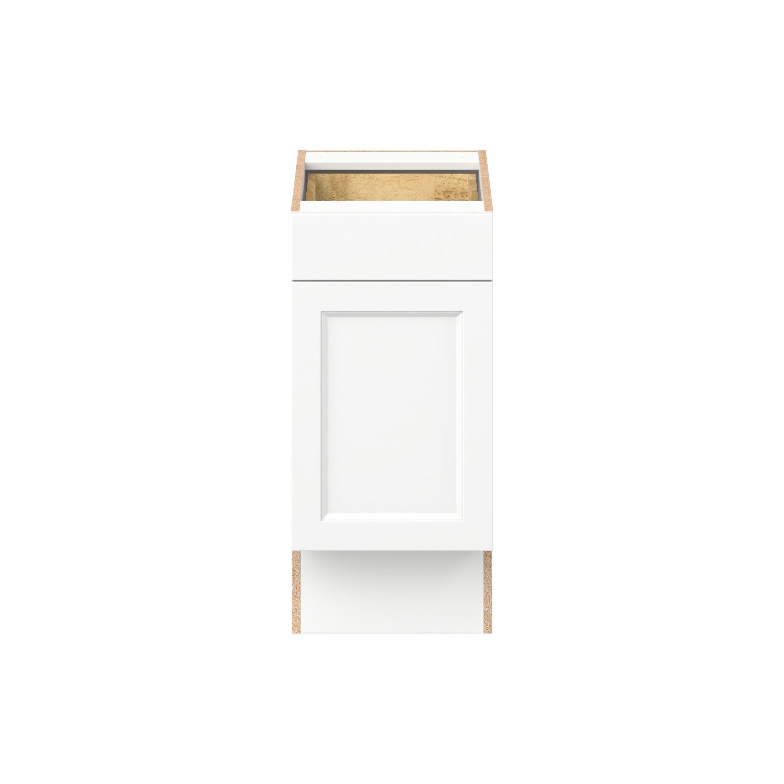 Peachtree 15 in. Painted Bright White Door and Drawer Base Cabinet