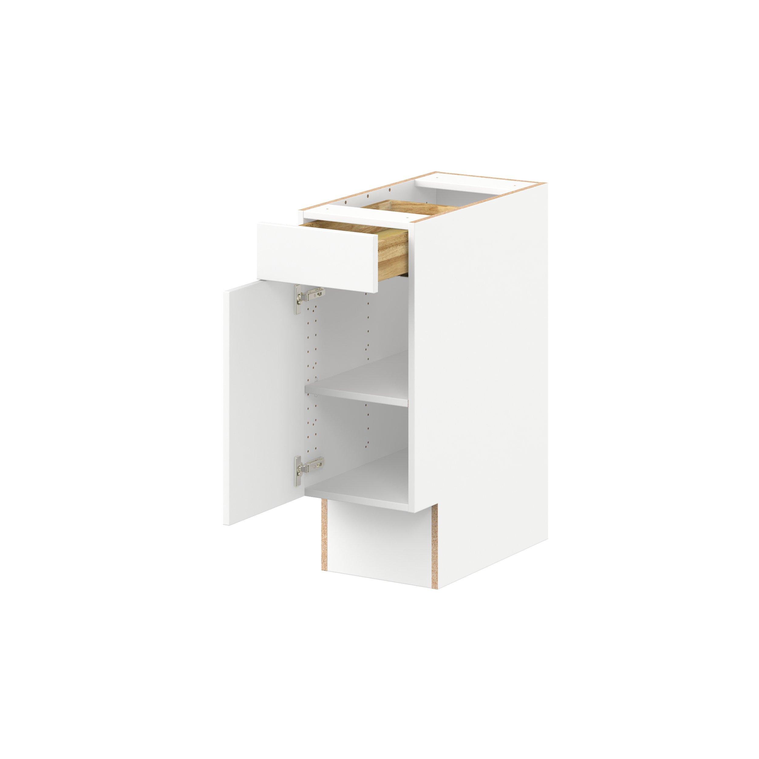 Peachtree 12 in. Painted Bright White Door and Drawer Base Cabinet