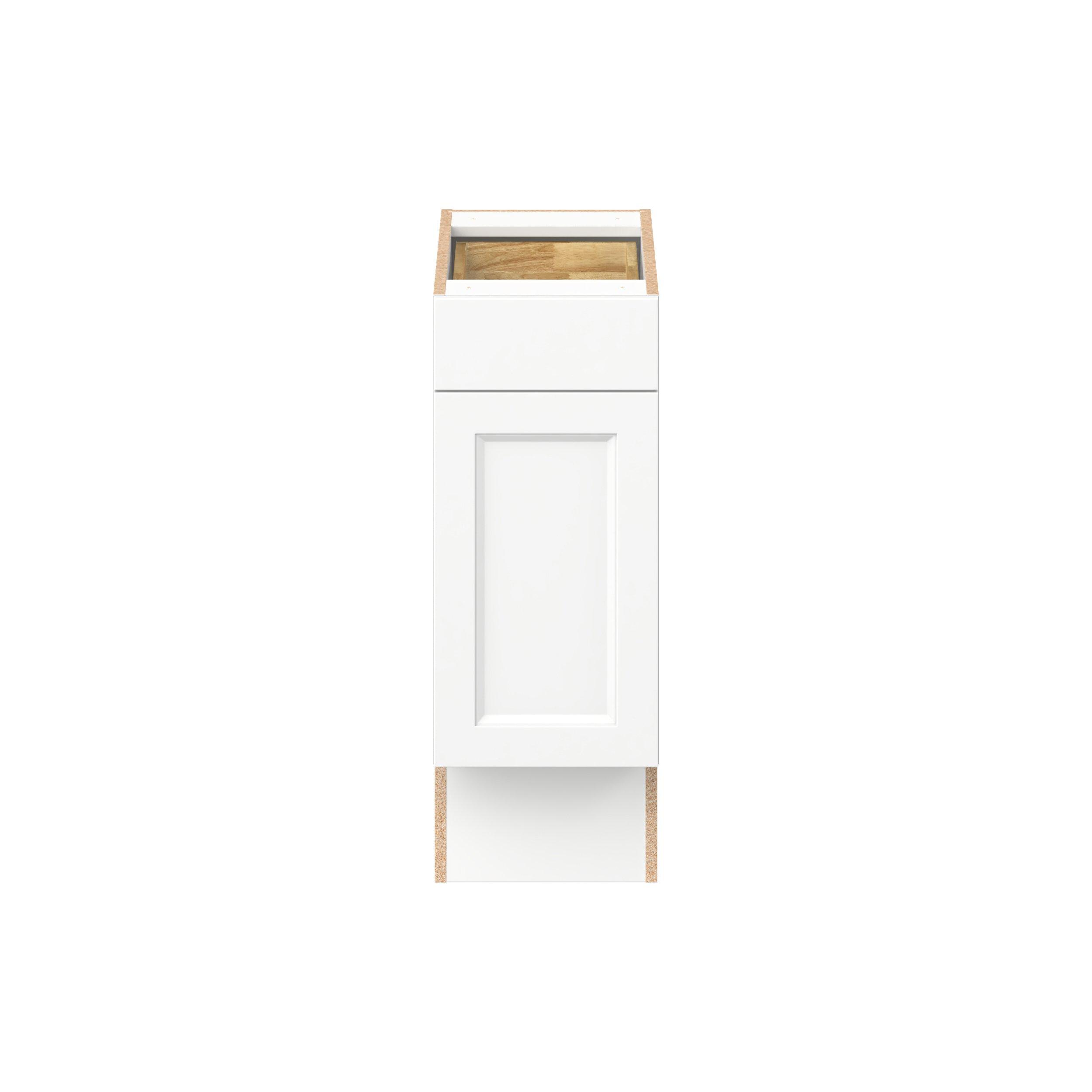 Peachtree 12 in. Painted Bright White Door and Drawer Base Cabinet