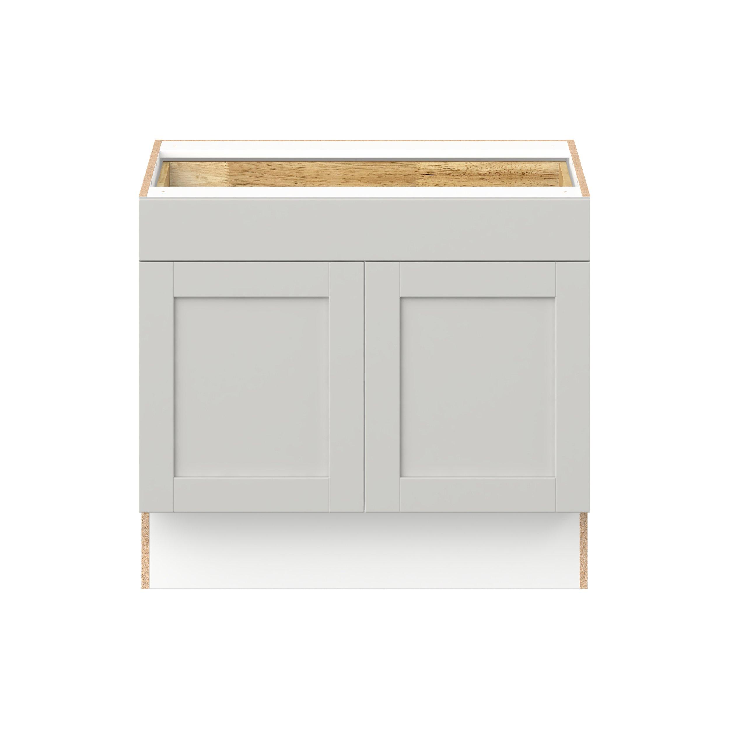 Summerhill 36 in. Light Gray Door and Drawer Base Cabinet
