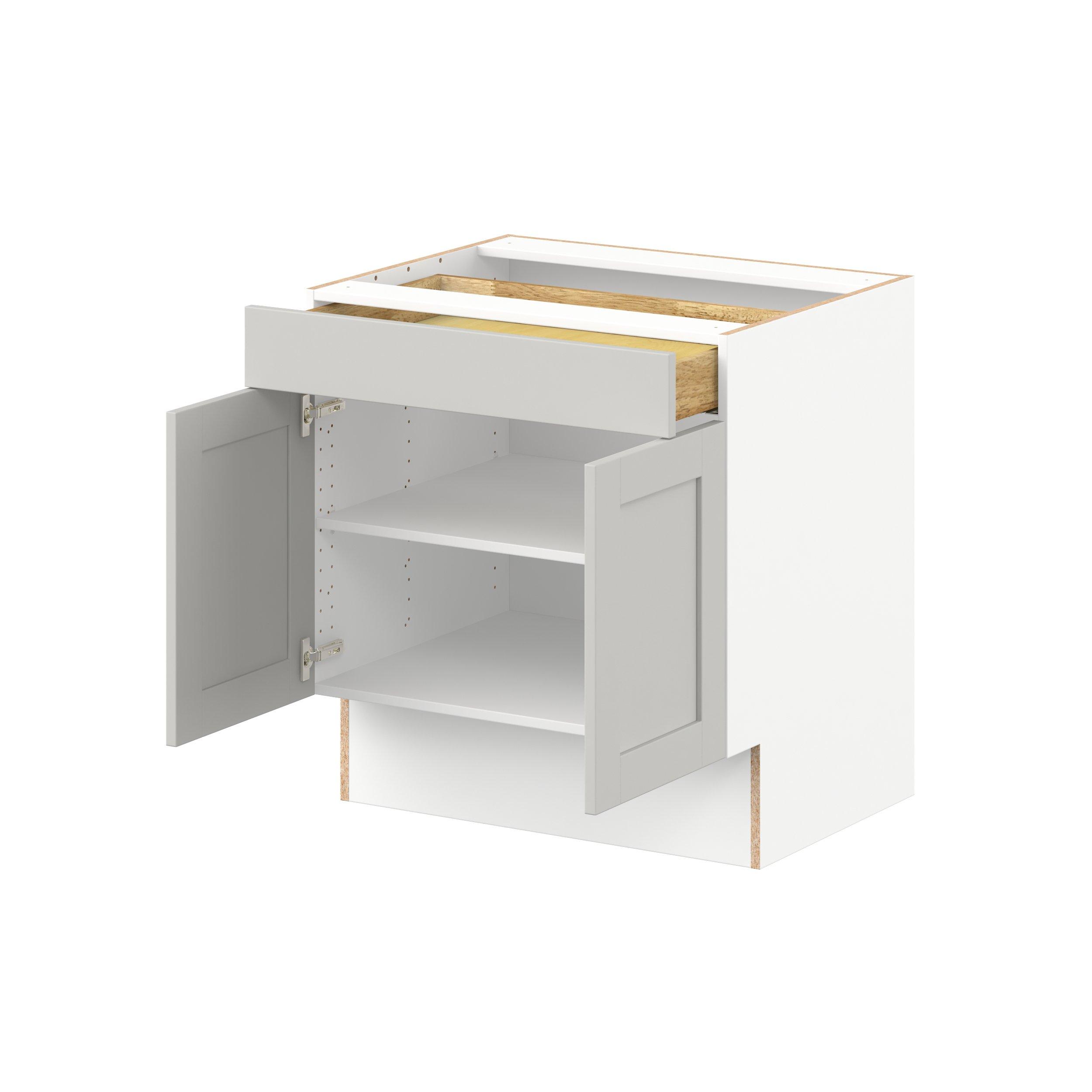 Summerhill 30 in. Light Gray Door and Drawer Base Cabinet