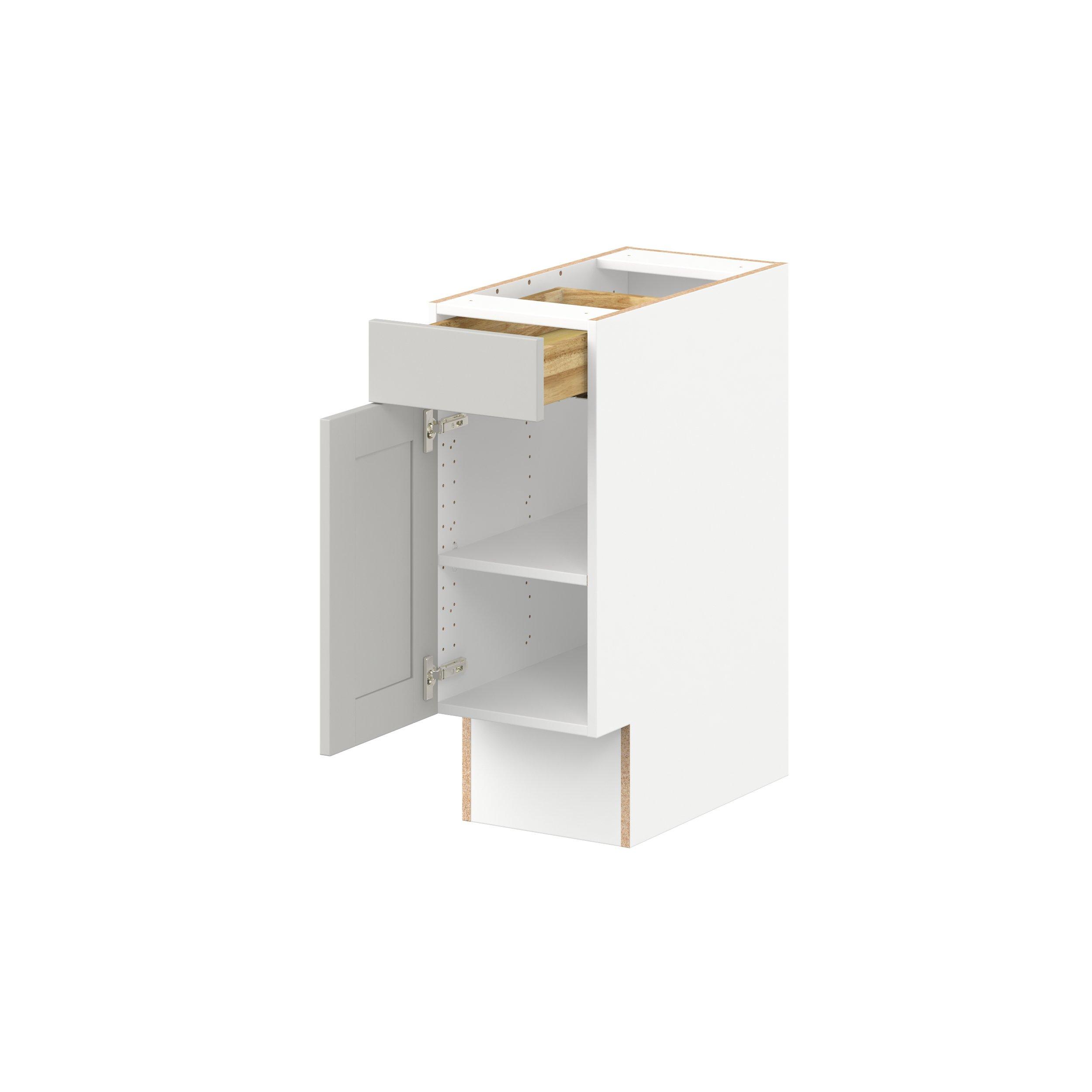 Summerhill 12 in. Light Gray Door and Drawer Base Cabinet