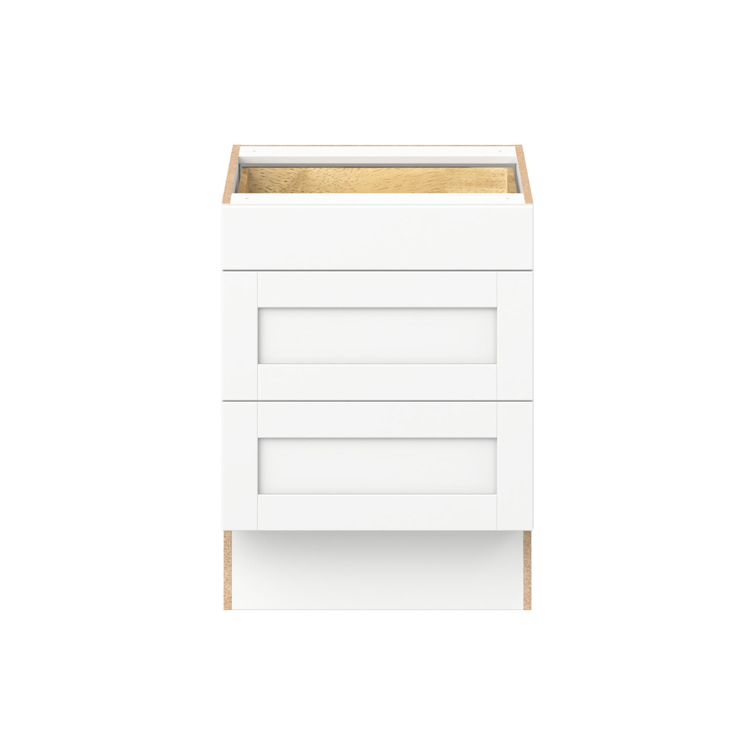 Summerhill 24 in. Bright White Drawer Base Cabinet