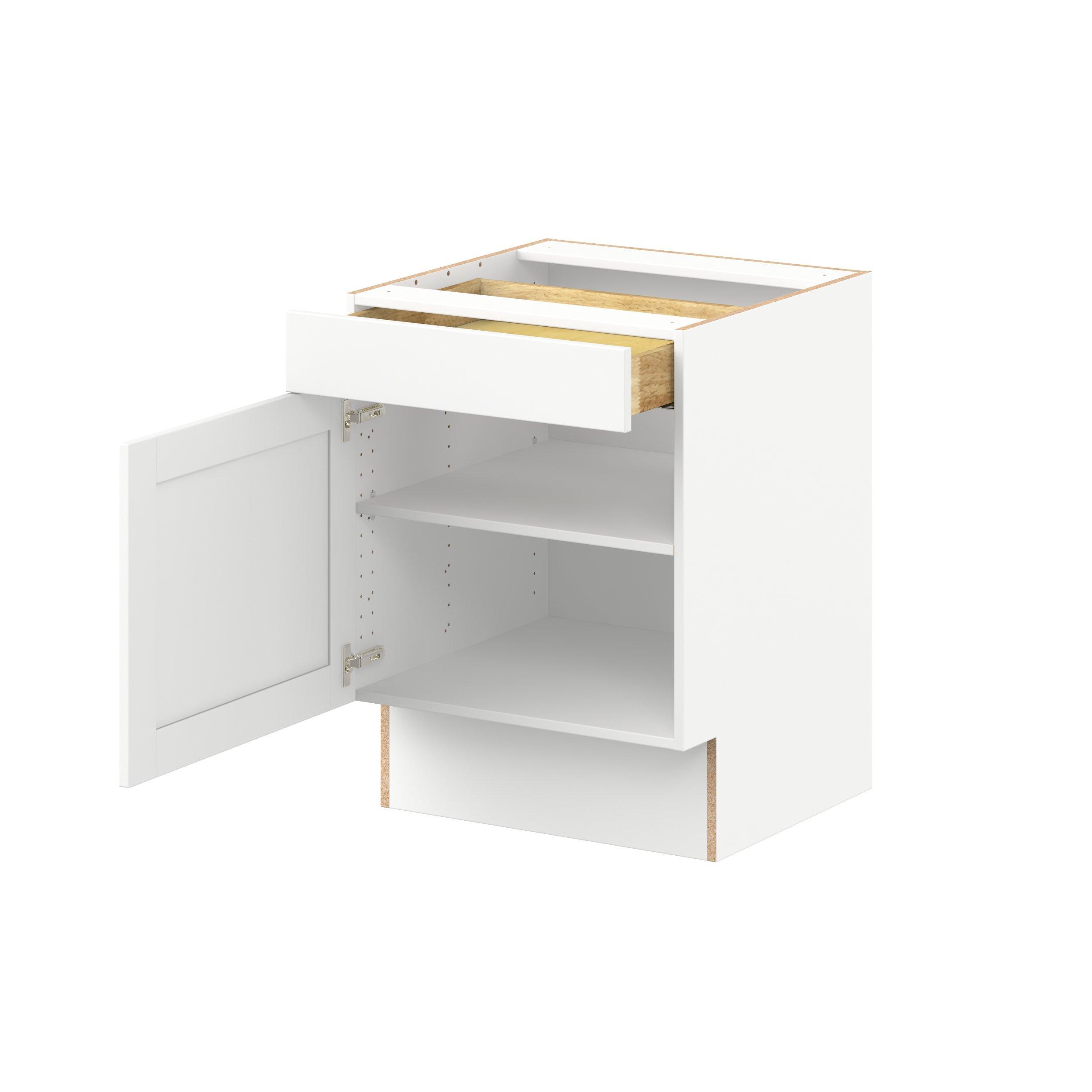 Summerhill 24 in. Bright White Door and Drawer Base Cabinet