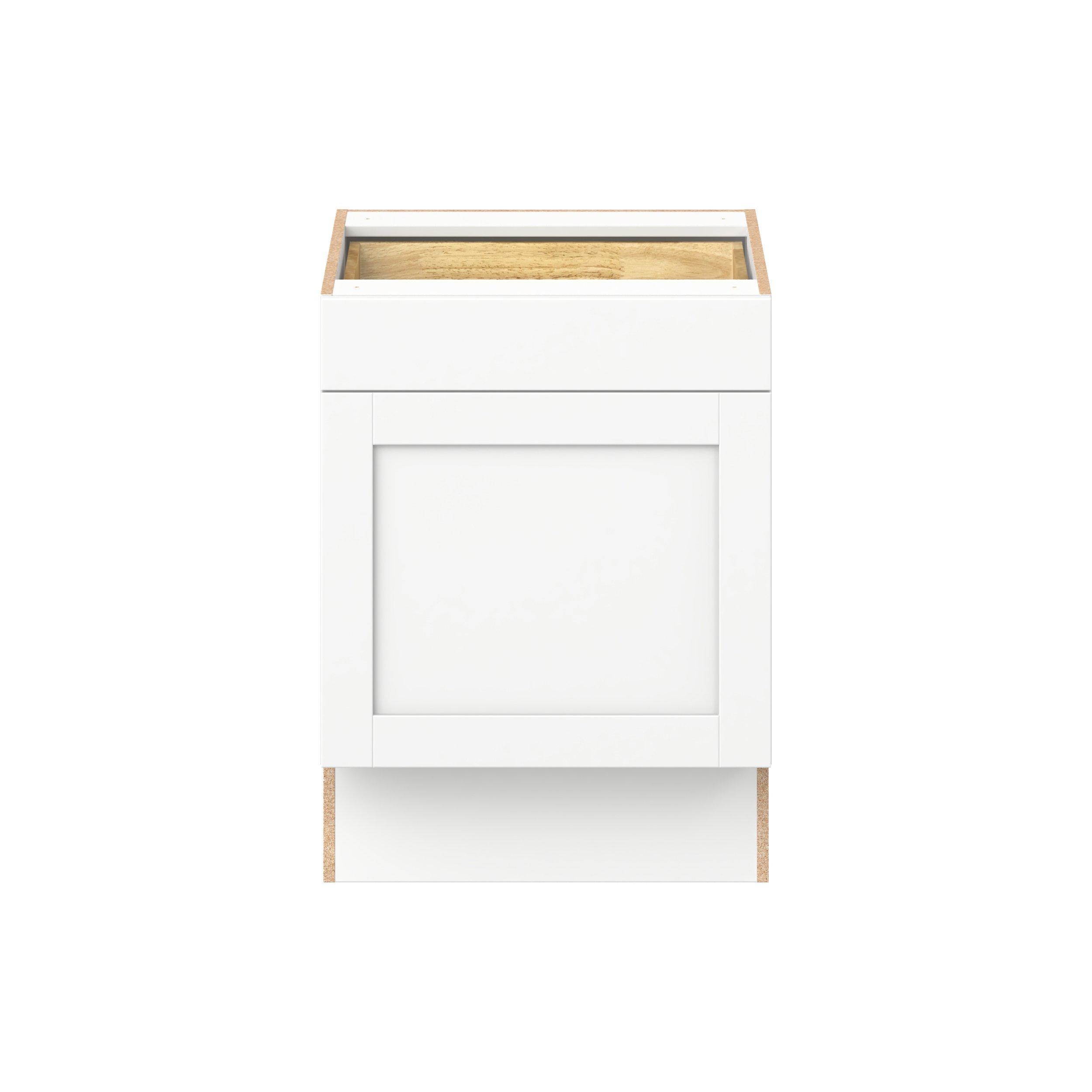 Summerhill 24 in. Bright White Door and Drawer Base Cabinet