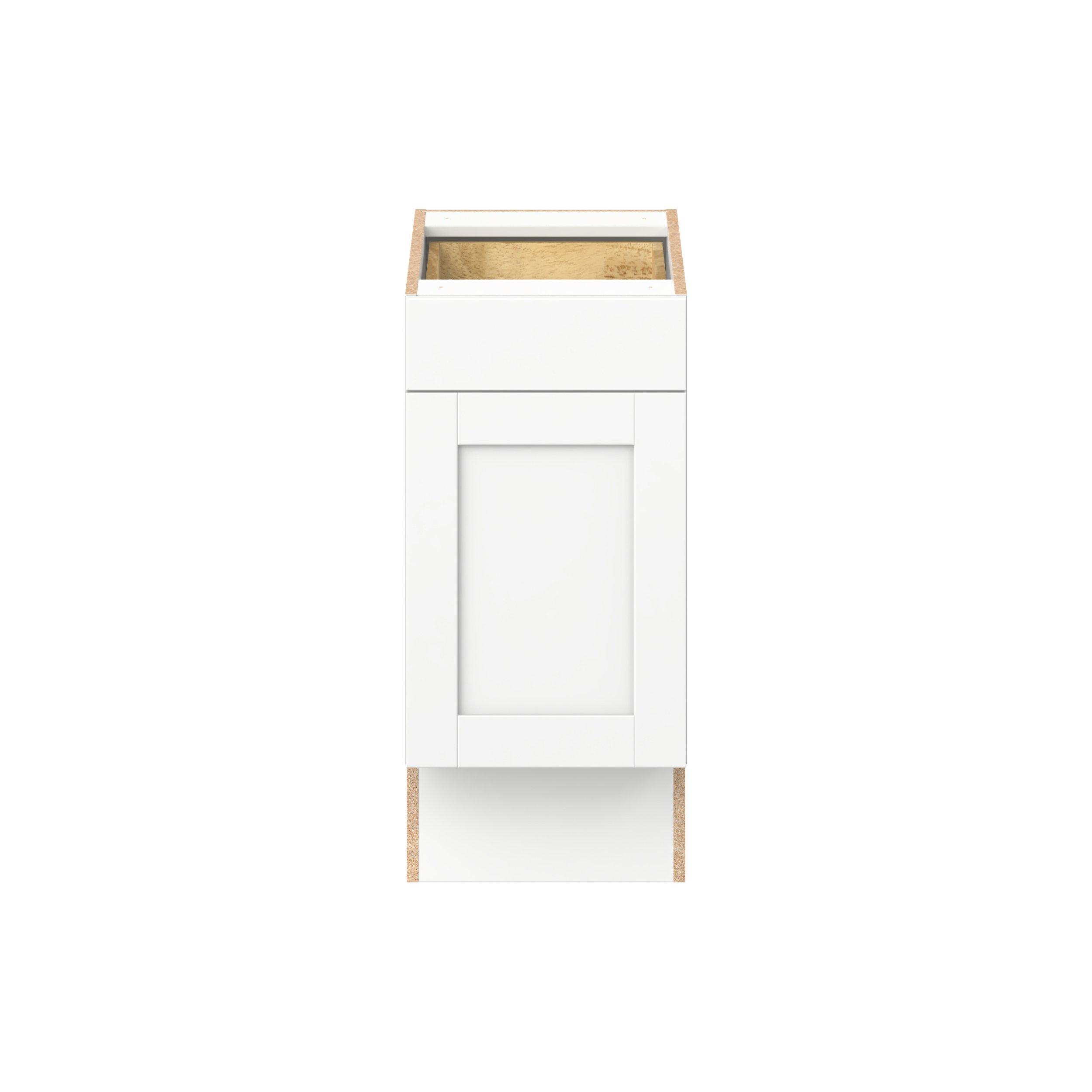 Summerhill 15 in. Bright White Door and Drawer Base Cabinet