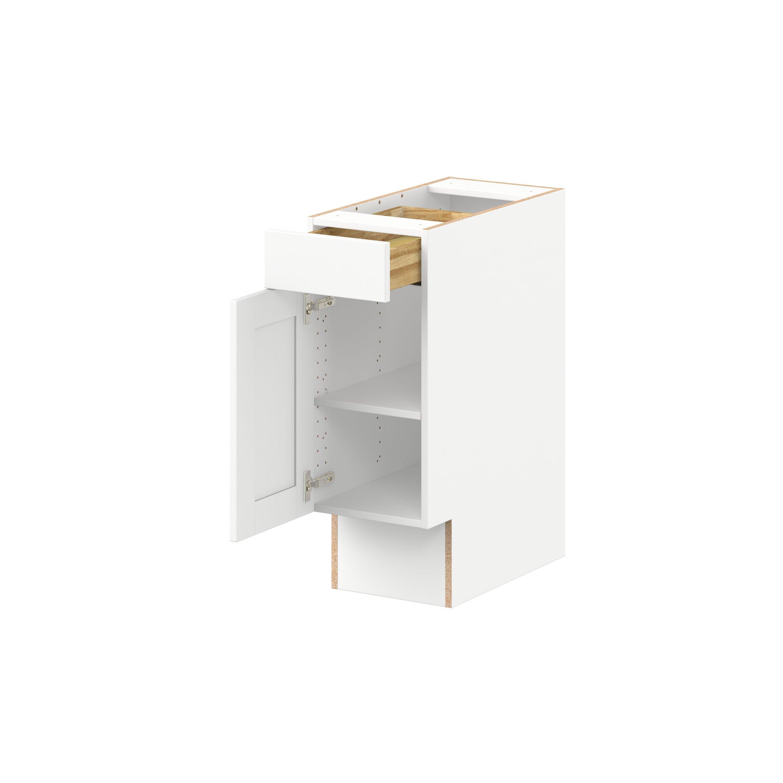 Summerhill 12 in. Bright White Door and Drawer Base Cabinet