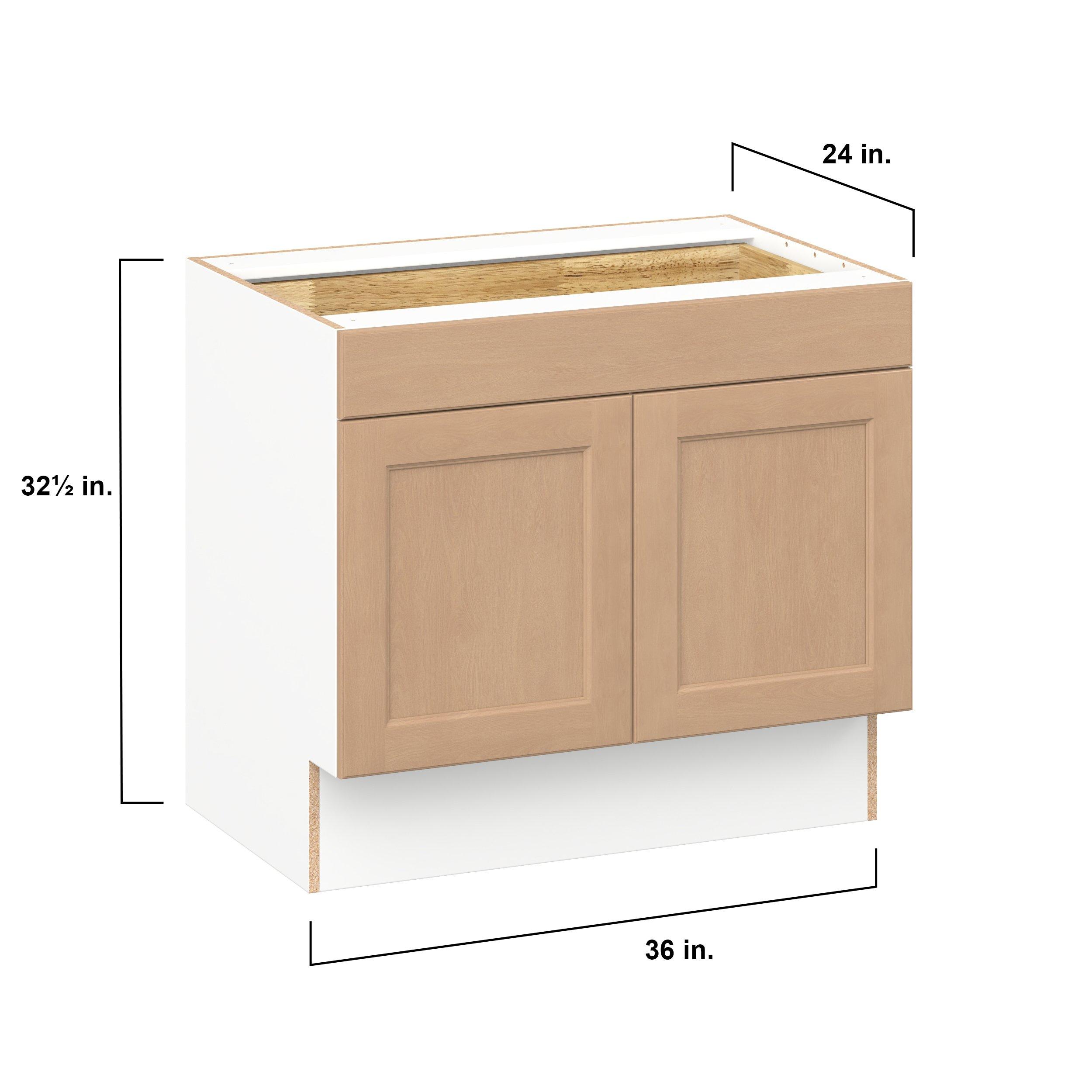 Sugarhill 36 in. Stained Sugar Cookie Door and Drawer Base Cabinet