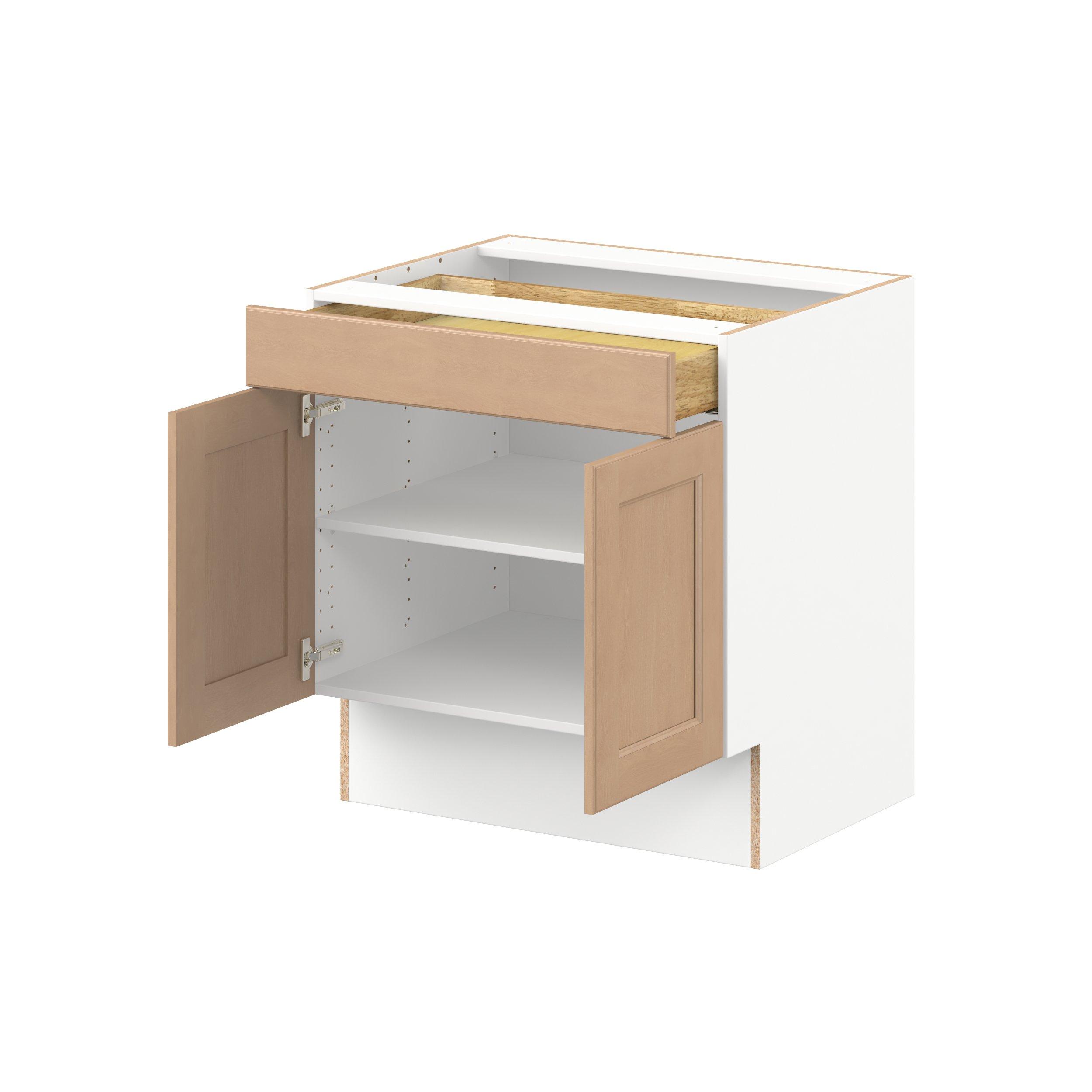 Sugarhill 30 in. Stained Sugar Cookie Door and Drawer Base Cabinet