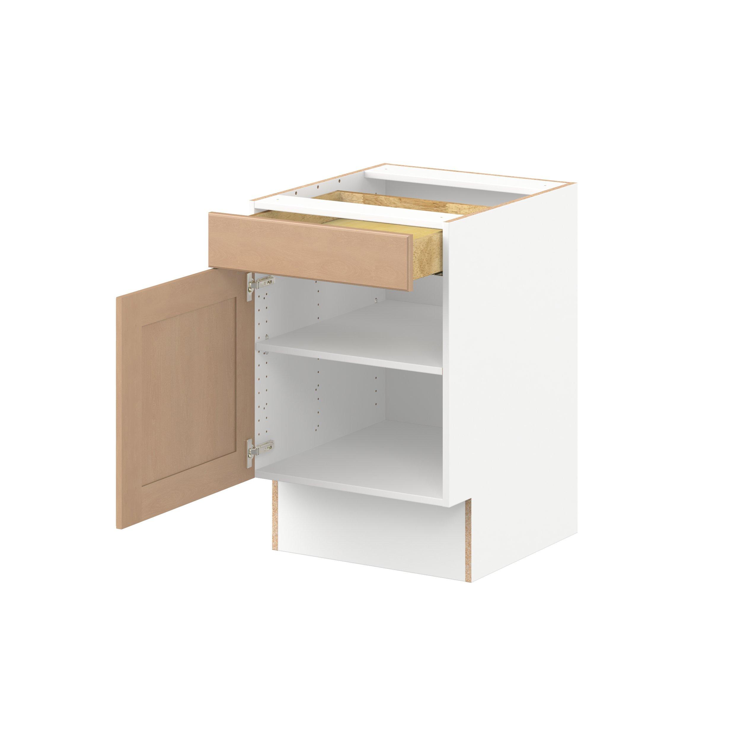 Sugarhill 21 in. Stained Sugar Cookie Door and Drawer Base Cabinet