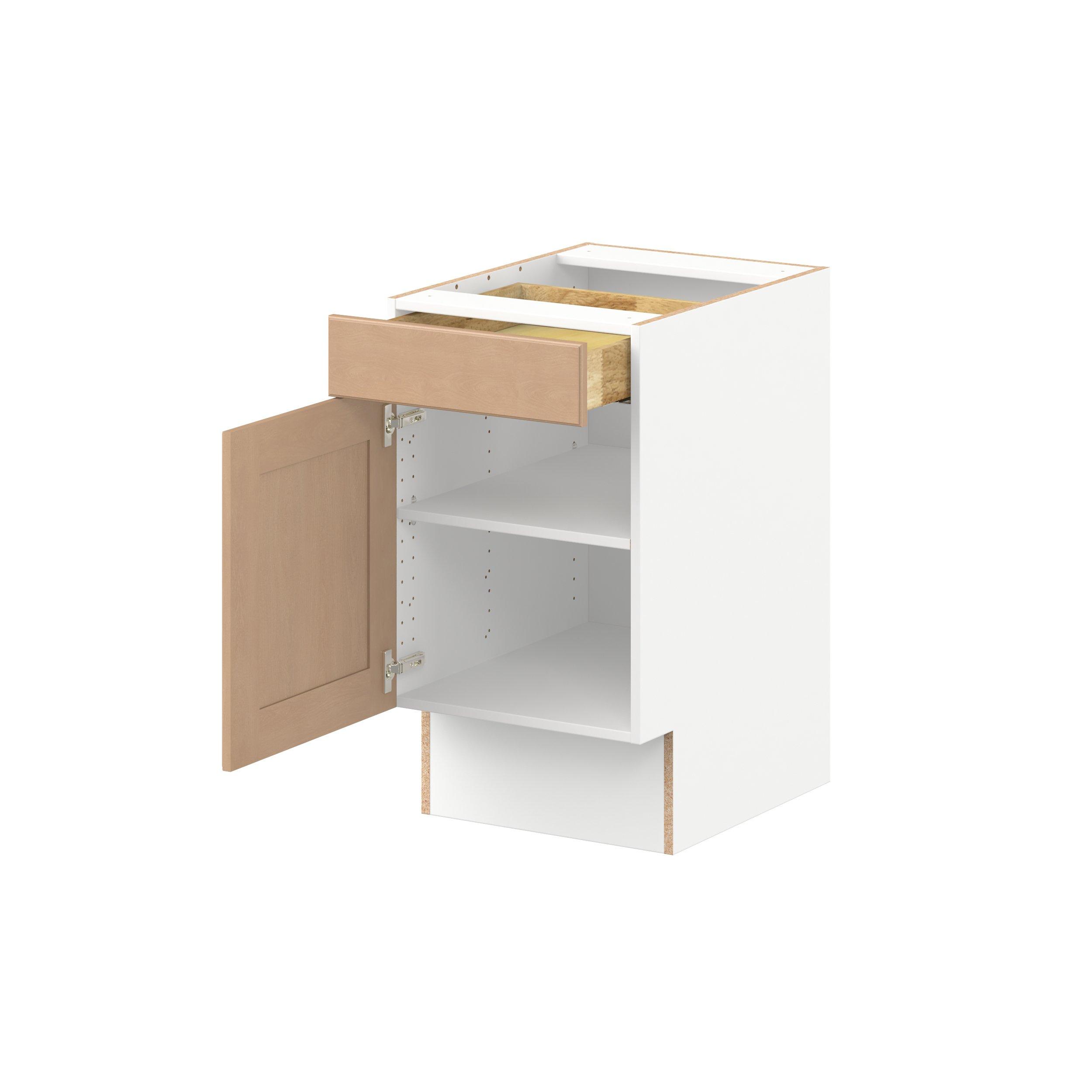 Sugarhill 18 in. Stained Sugar Cookie Door and Drawer Base Cabinet