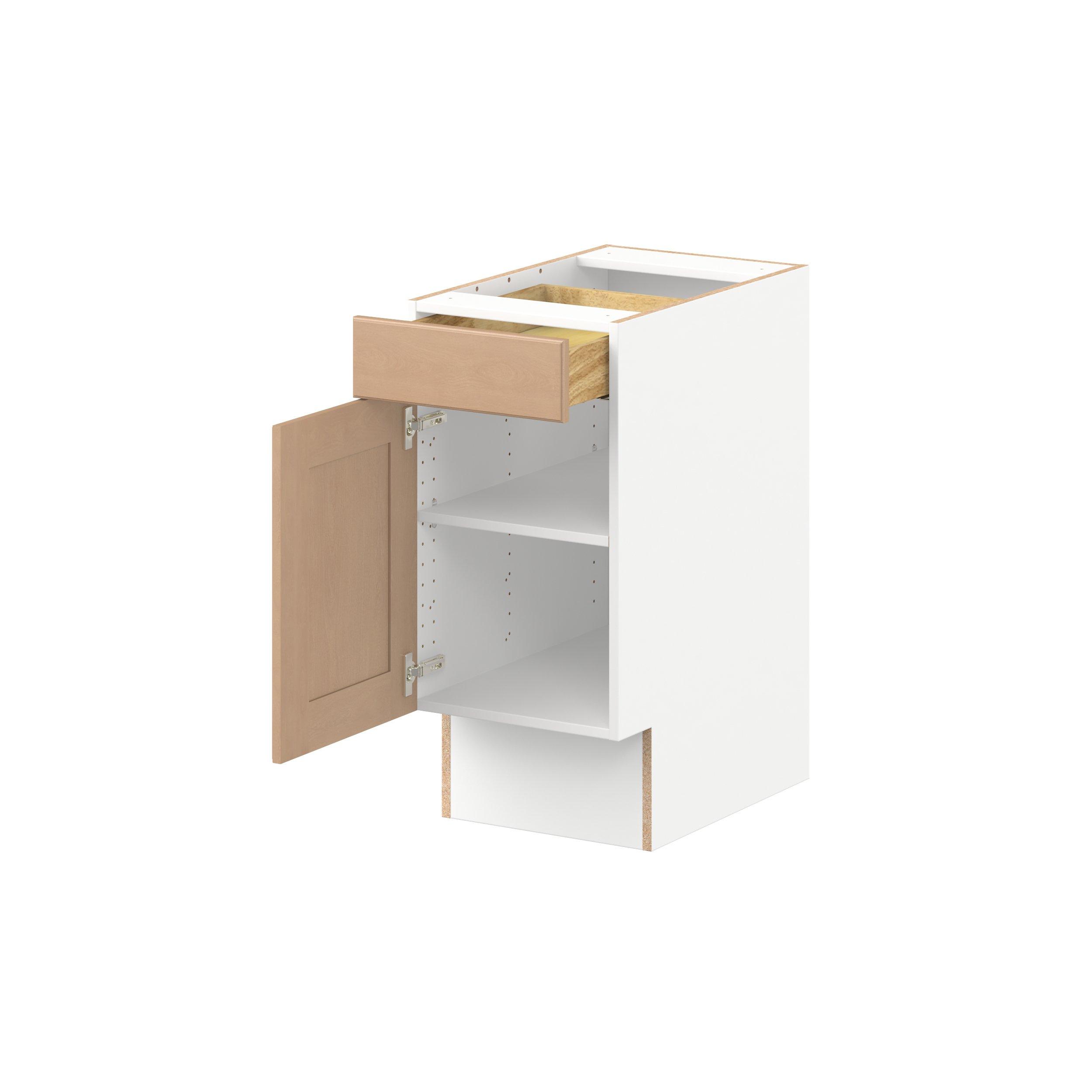 Sugarhill 15 in. Stained Sugar Cookie Door and Drawer Base Cabinet