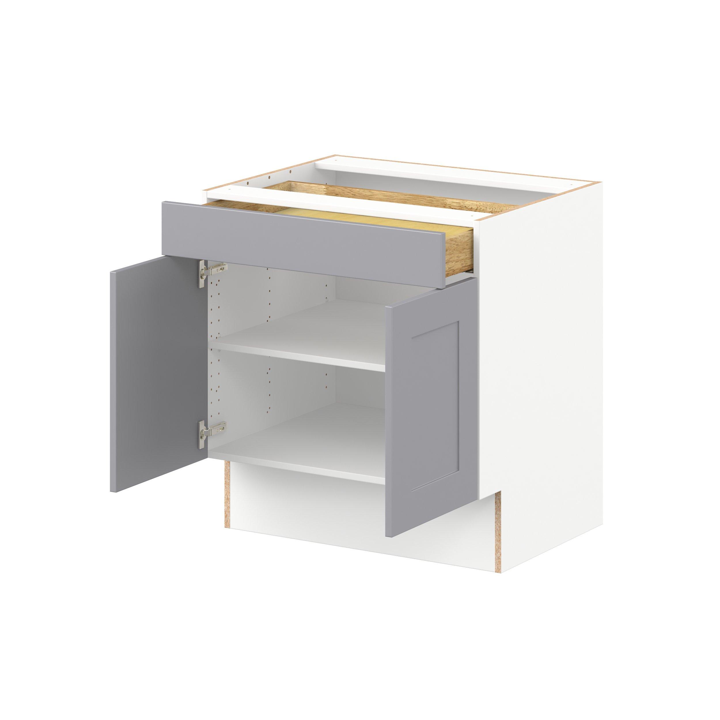 Candler 30 in. Painted Slate Gray Door and Drawer Base Cabinet - ADA