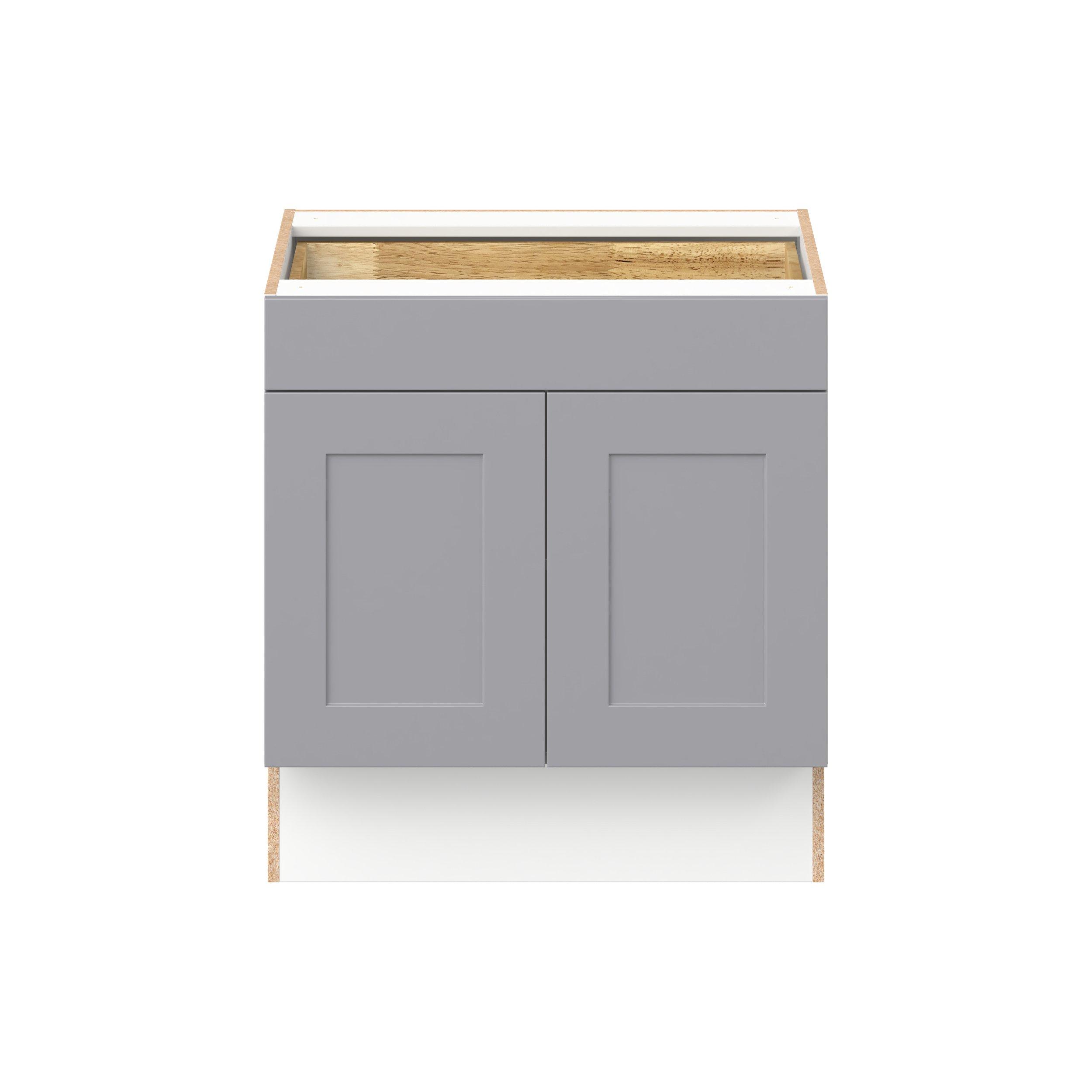 Candler 30 in. Painted Slate Gray Door and Drawer Base Cabinet - ADA