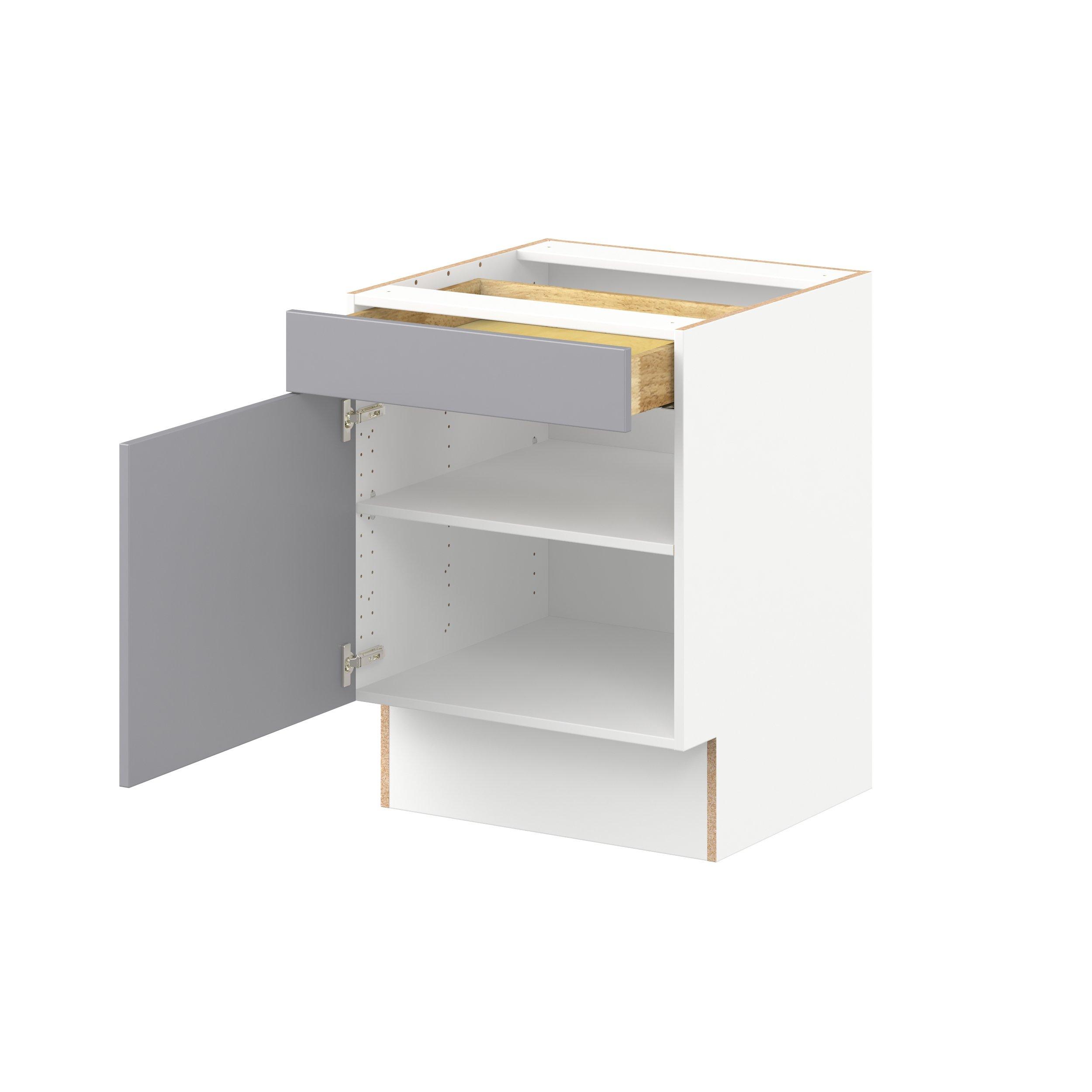 Candler 24 in. Painted Slate Gray Door and Drawer Base Cabinet - ADA