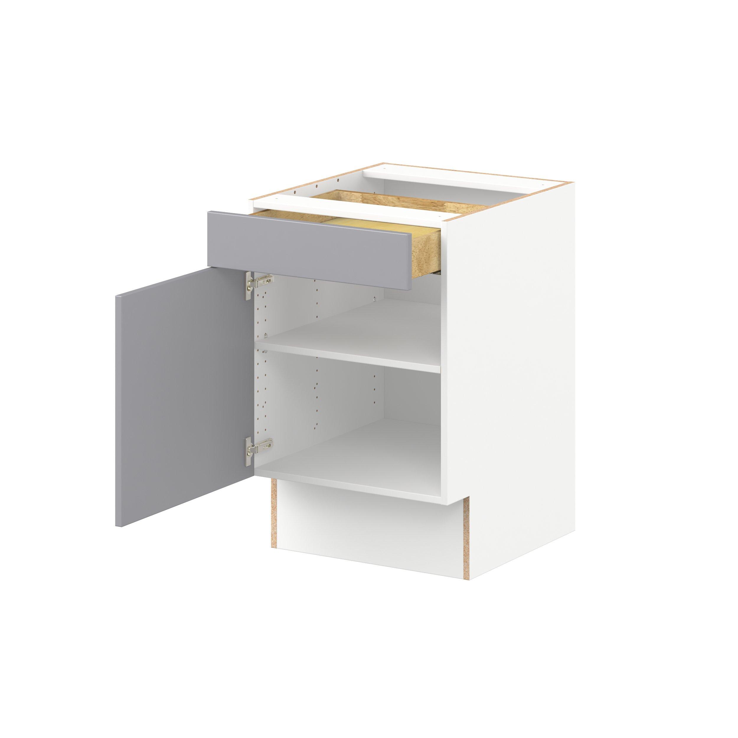 Candler 12 in. Painted Slate Gray Door and Drawer Base Cabinet - ADA