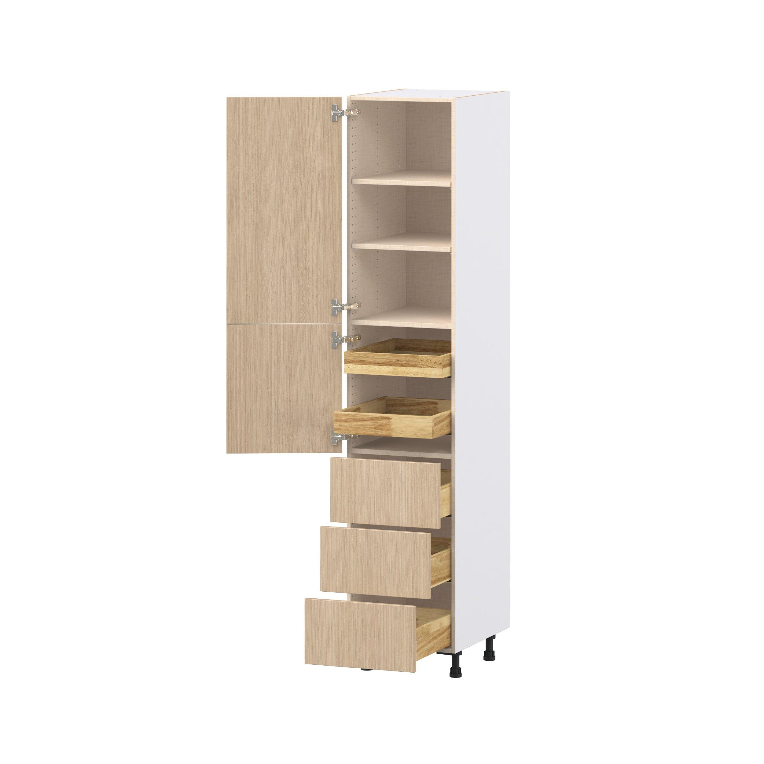 Glenwood 18 in. Mojavi Oak Door and Drawer Pantry Cabinet with Inner Pull-Out