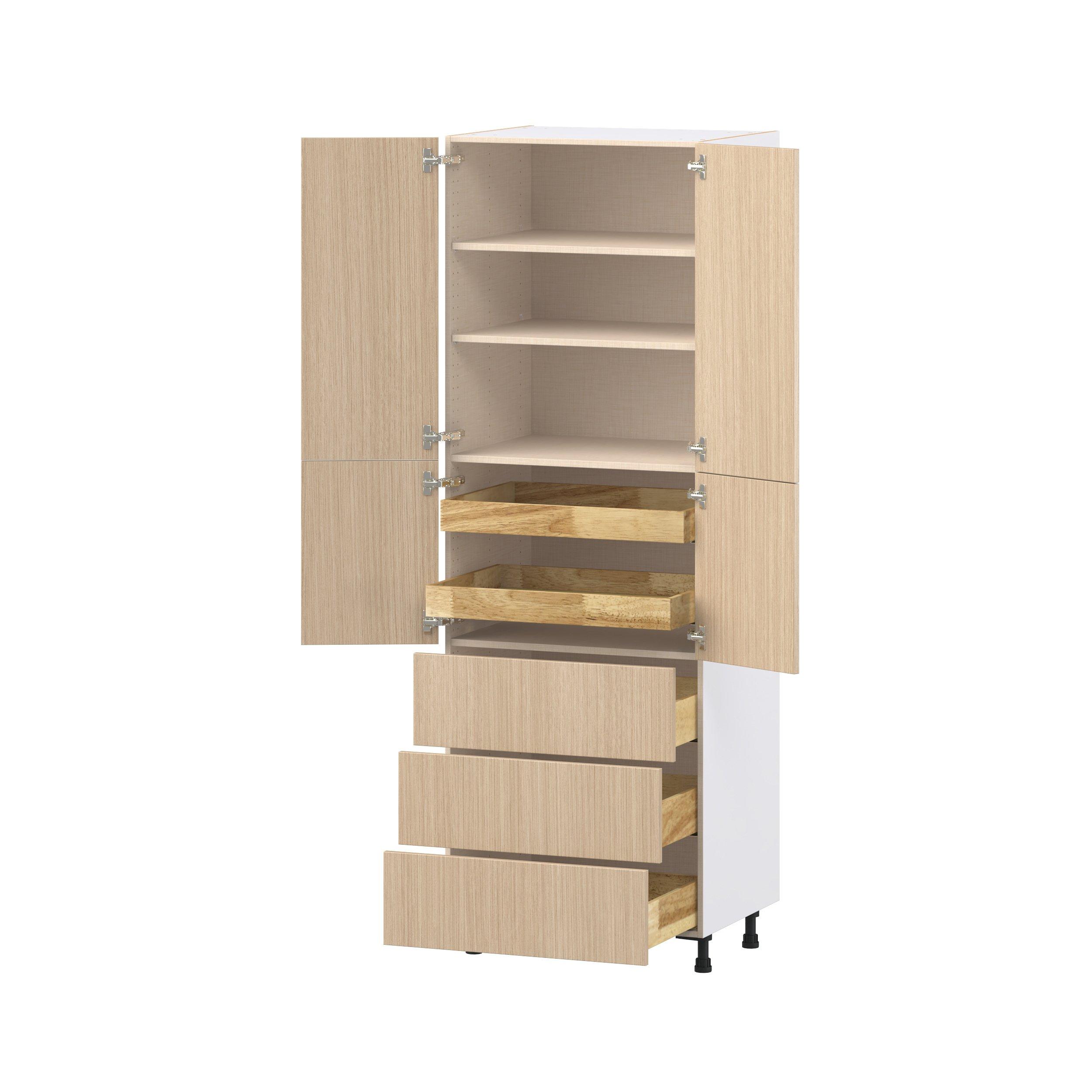 Glenwood 30 in. Mojavi Oak Door and Drawer Pantry Cabinet with Inner Pull-Out