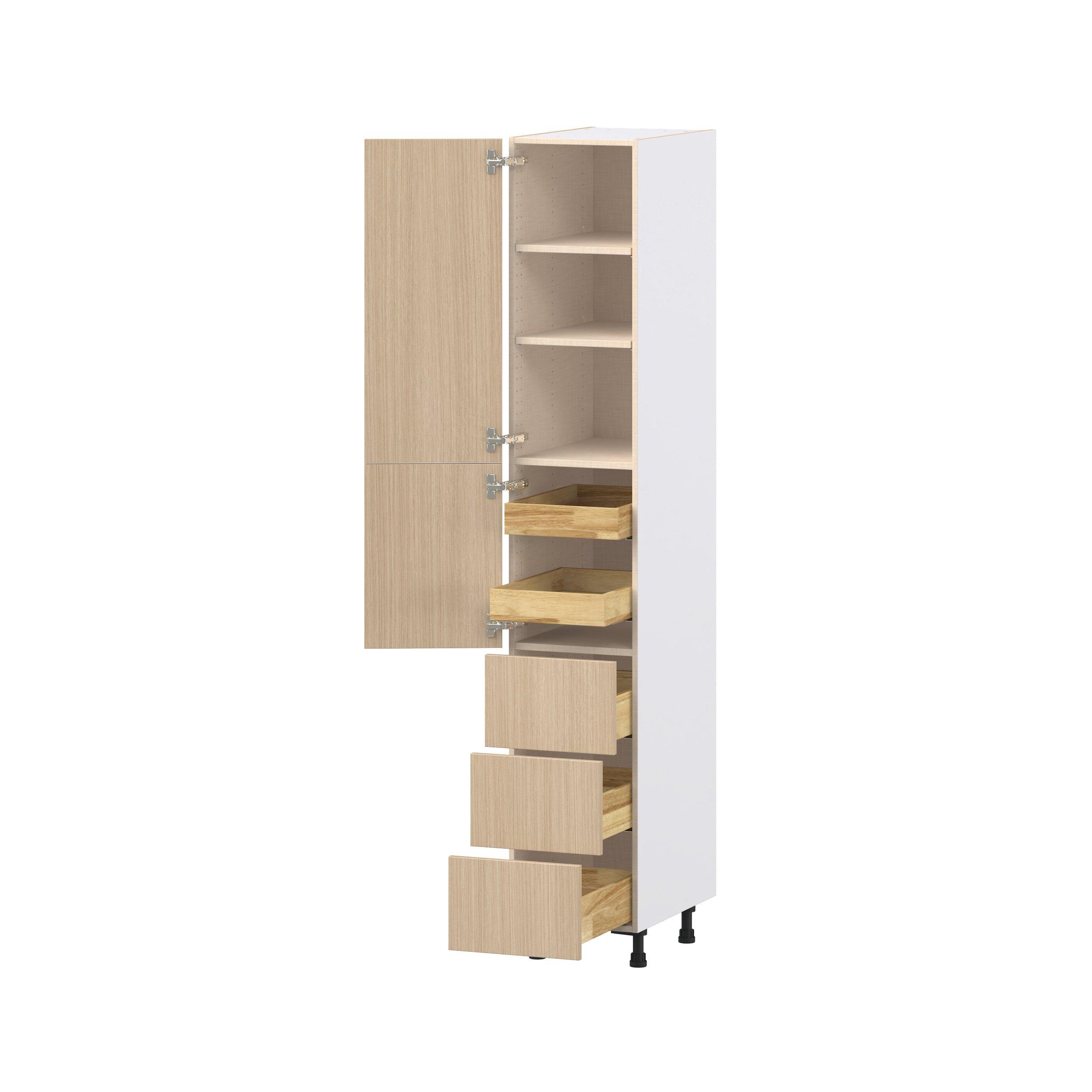 Glenwood 15 in. Mojavi Oak Door and Drawer Pantry Cabinet with Inner Pull-Out