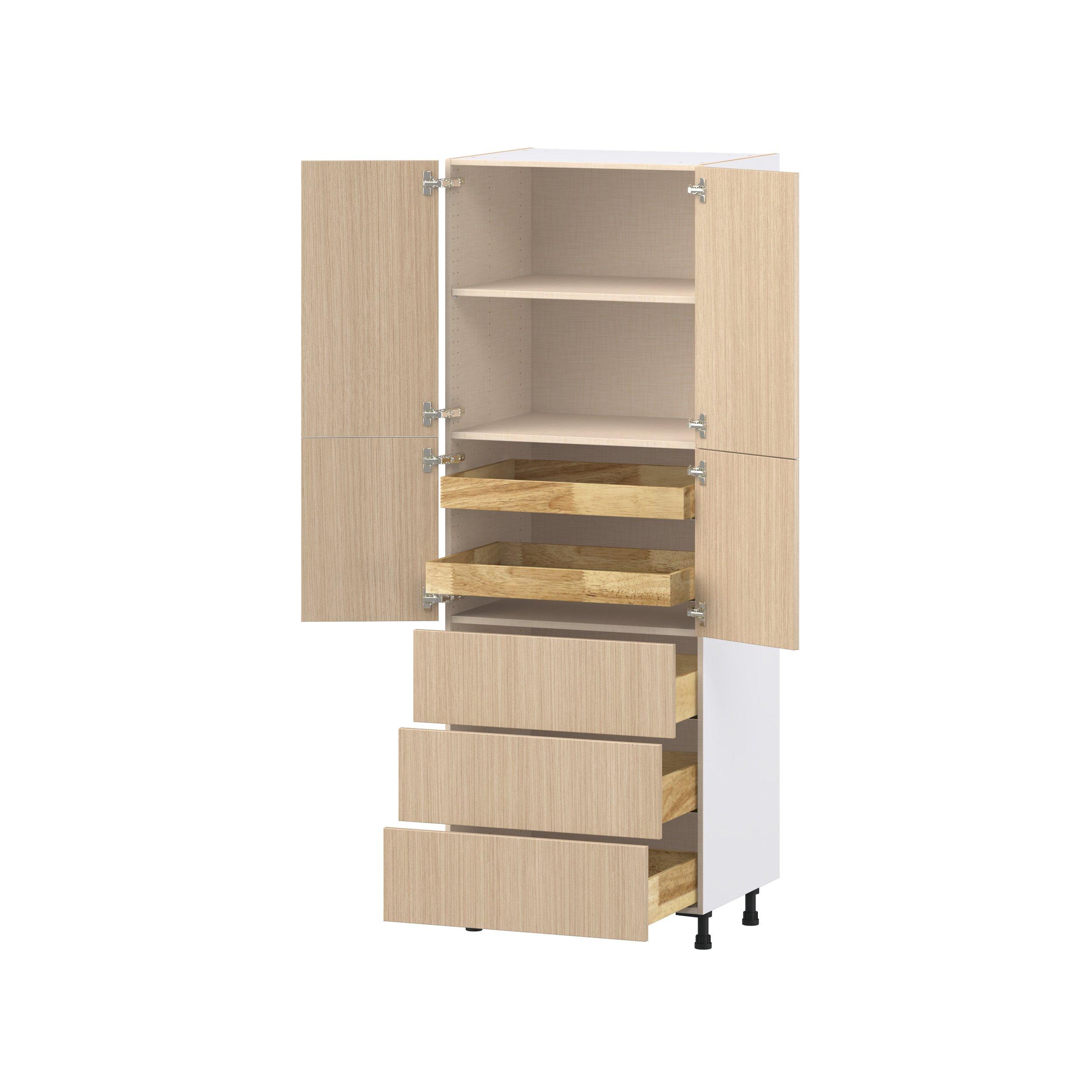 Glenwood 30 in. Mojavi Oak Door and Drawer Pantry Cabinet with Inner Pull-Out