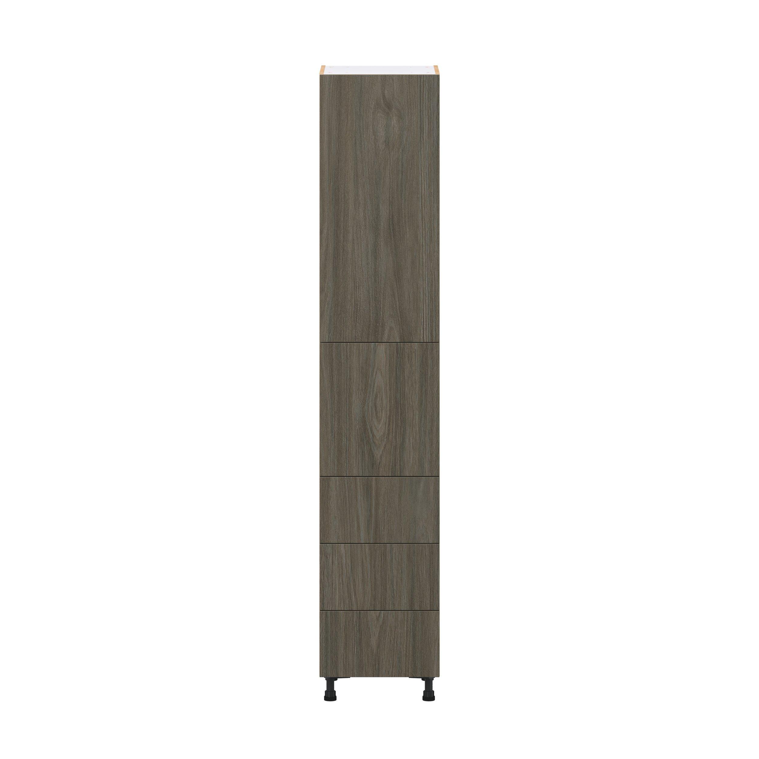 Glenwood 18 in. Burnt Walnut Door and Drawer Pantry Cabinet with Inner Pull-Out