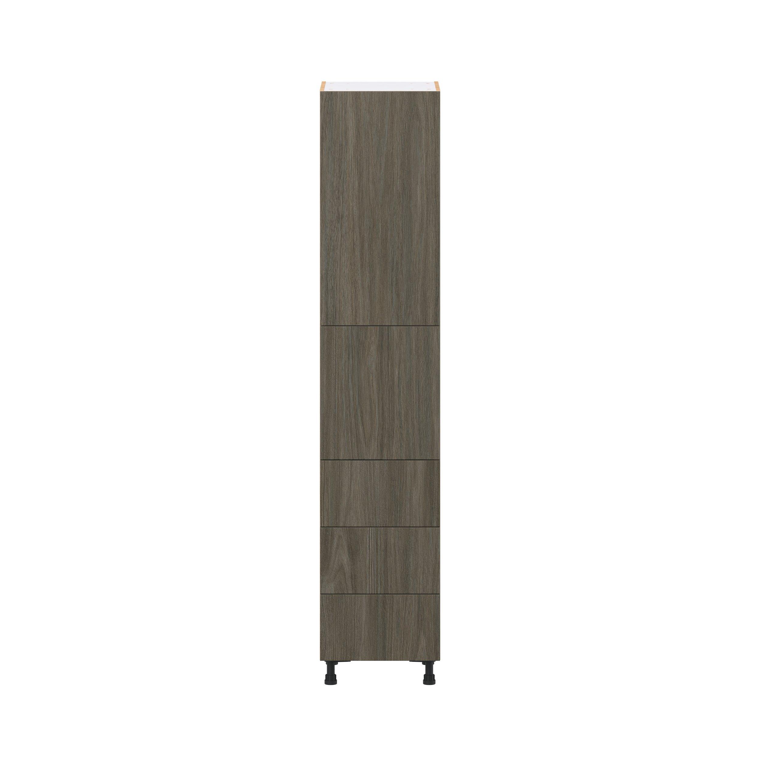 Glenwood 18 in. Burnt Walnut Door and Drawer Pantry Cabinet with Inner Pull-Out