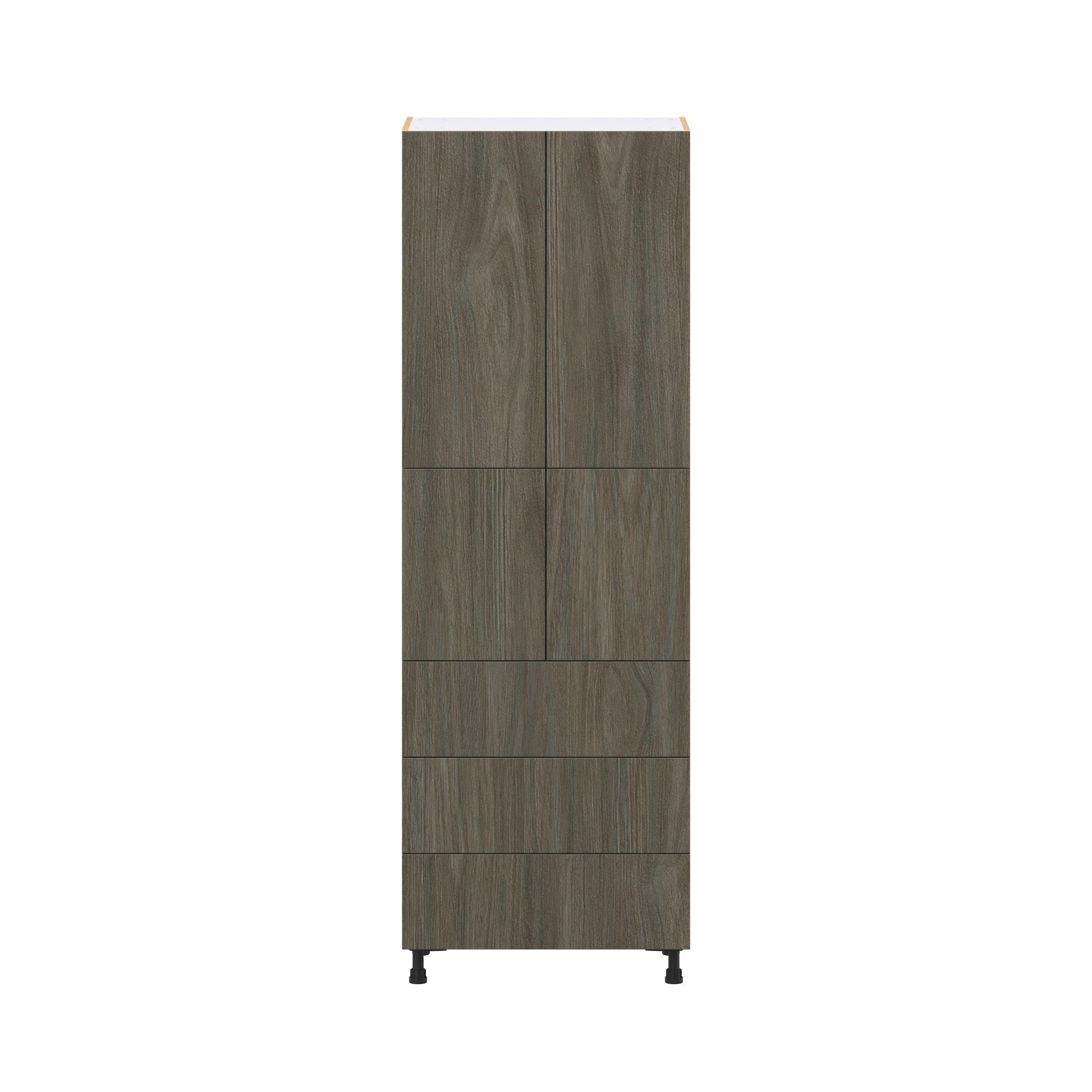 Glenwood 30 in. Burnt Walnut Door and Drawer Pantry Cabinet with Inner Pull-Out