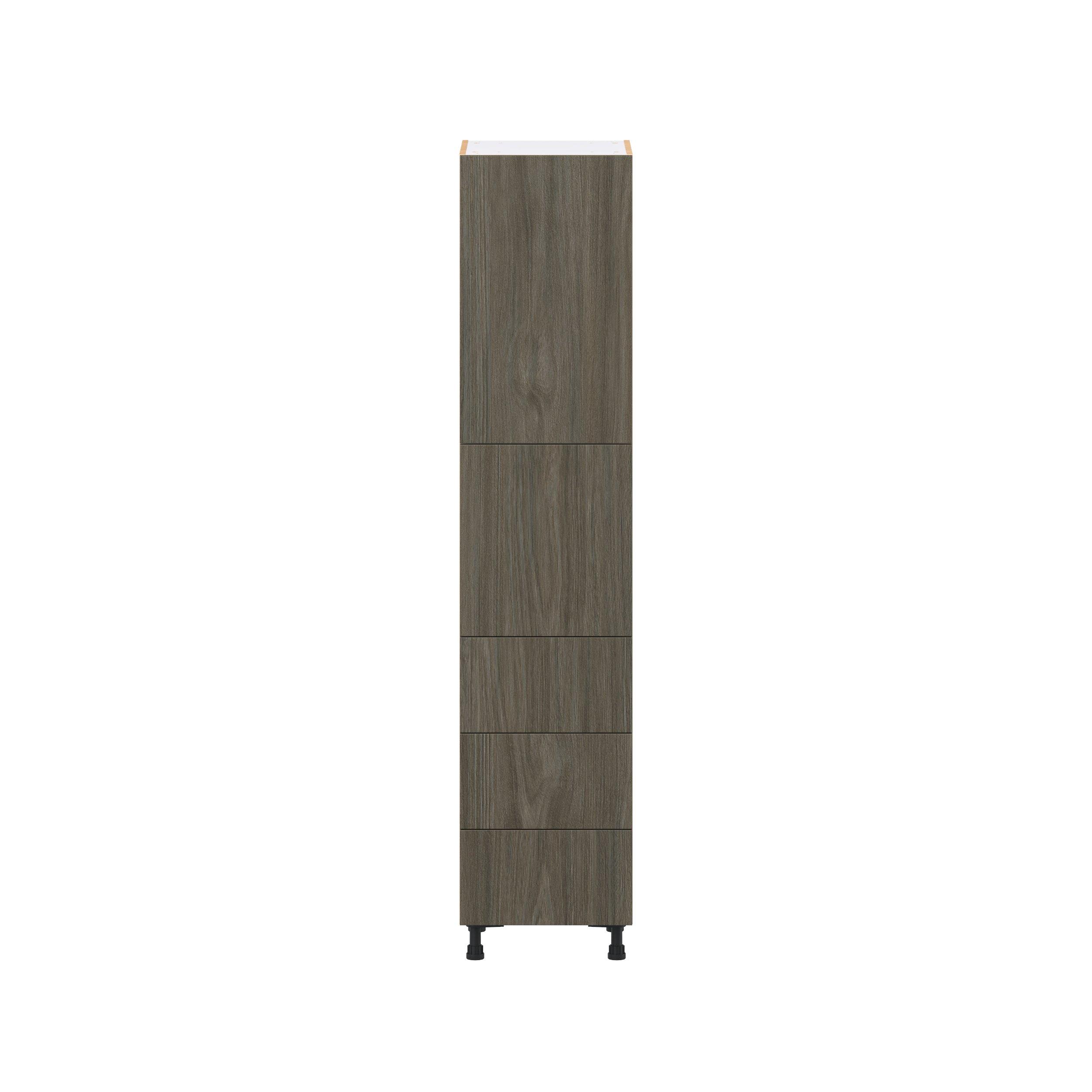Glenwood 18 in. Burnt Walnut Door and Drawer Pantry Cabinet with Inner Pull-Out