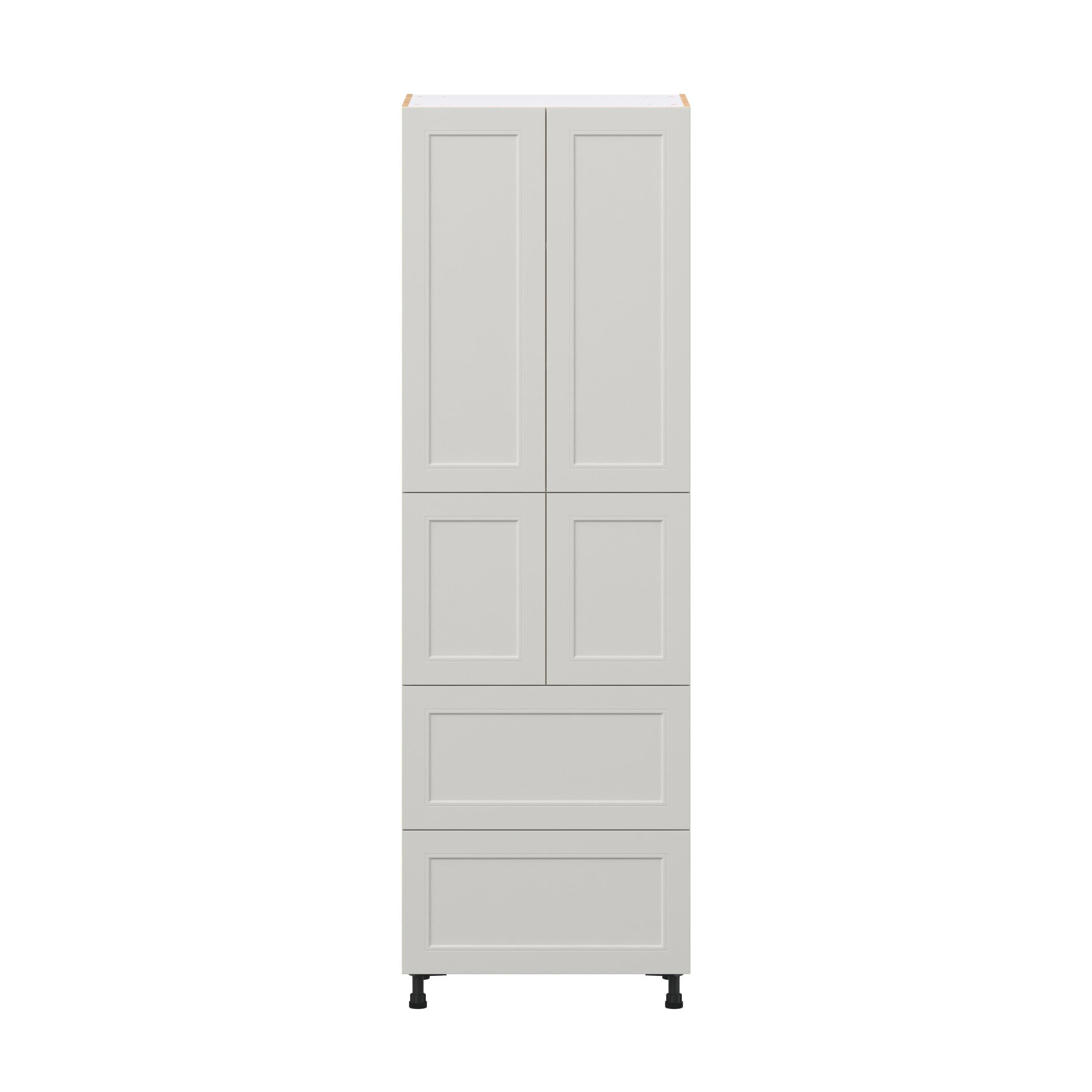 Lenox 30 in. Painted Light Gray Door and Drawer Pantry Cabinet with Inner Pull-Out