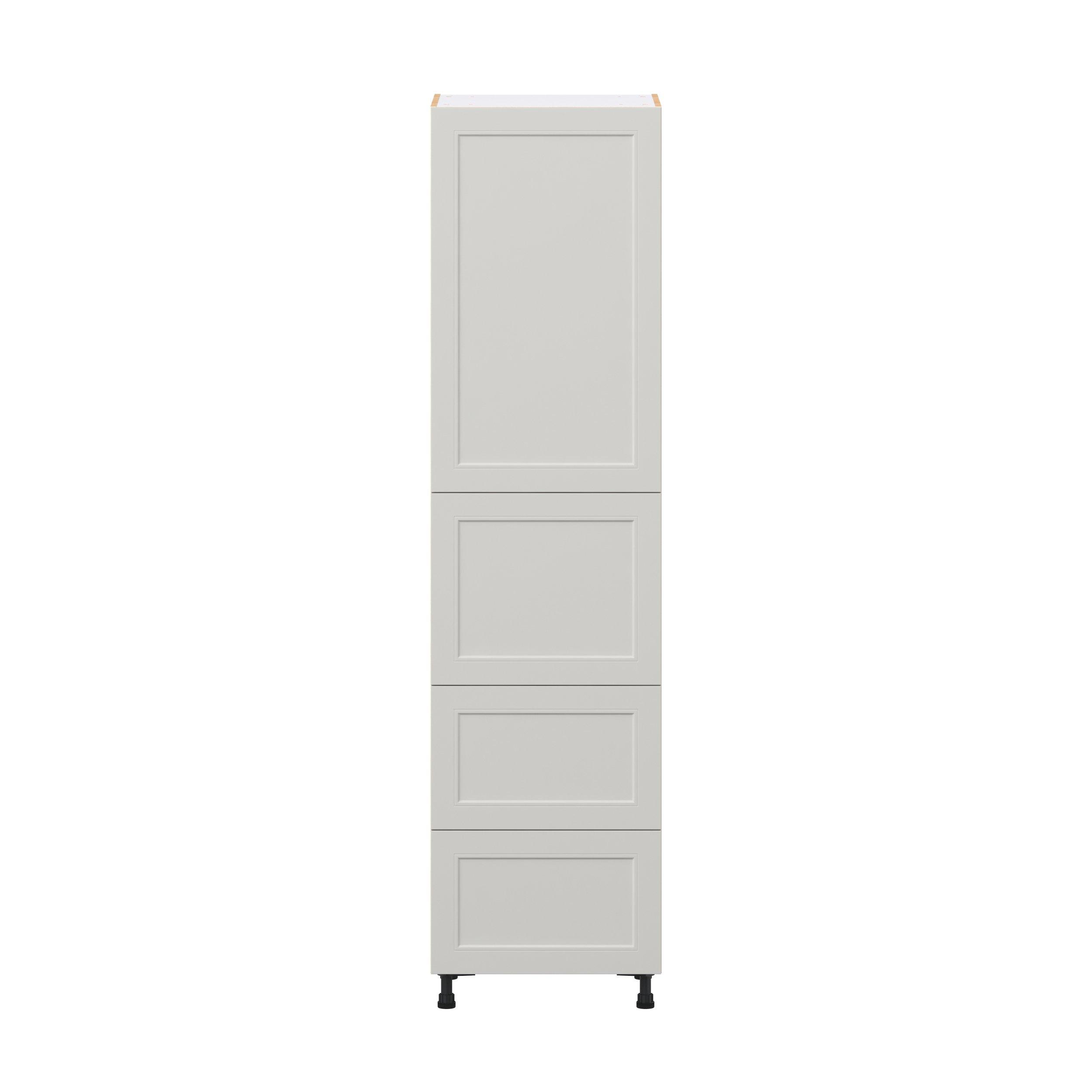 Lenox 24 in. Painted Light Gray Door and Drawer Pantry Cabinet with Inner Pull-Out