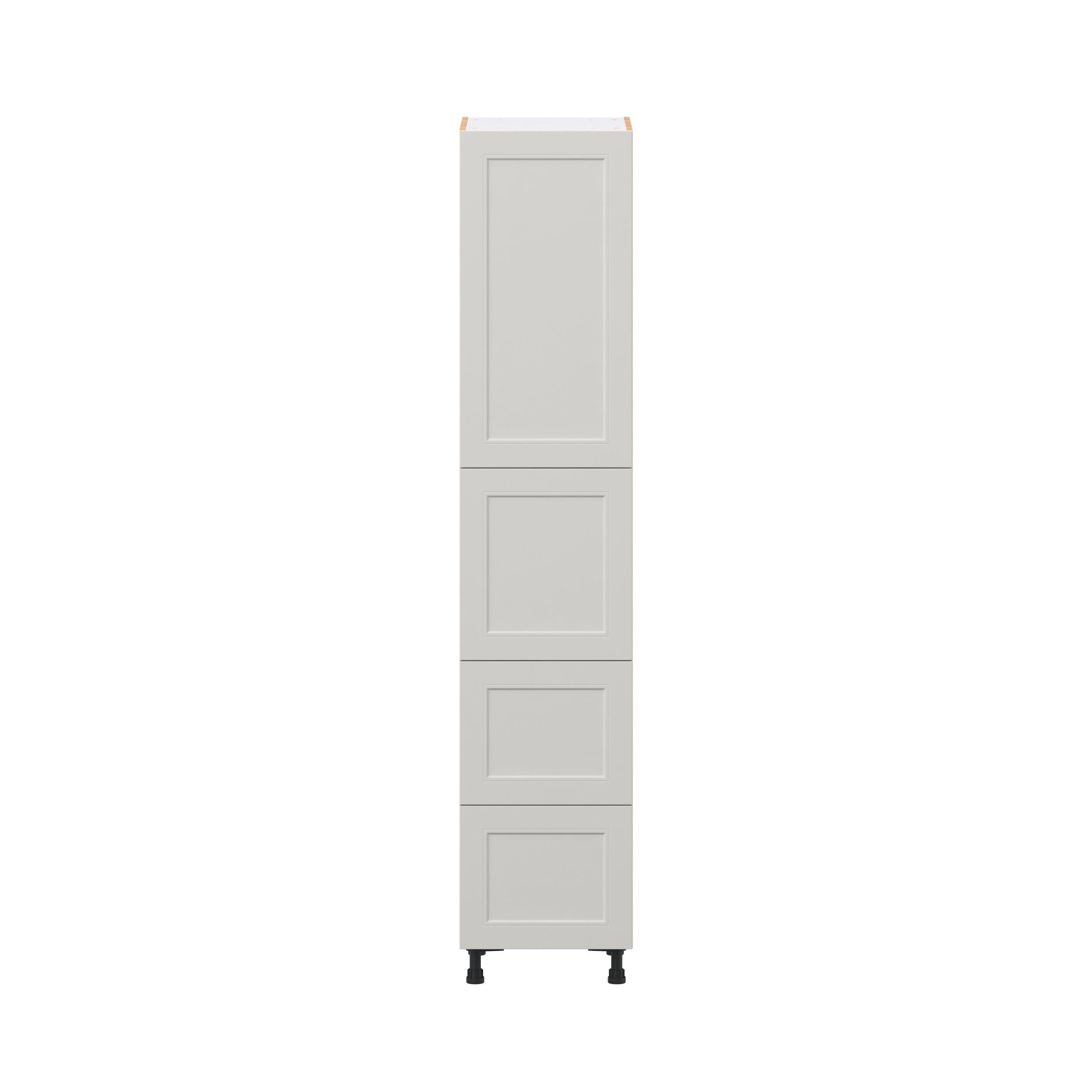 Lenox 18 in. Painted Light Gray Door and Drawer Pantry Cabinet with Inner Pull-Out