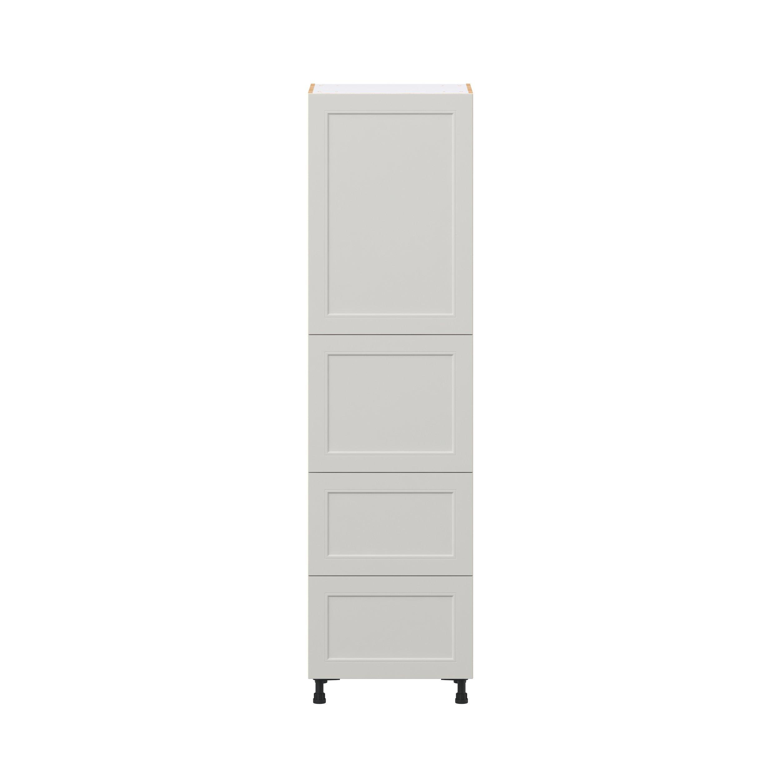 Lenox 24 in. Painted Light Gray Door and Drawer Pantry Cabinet with Inner Pull-Out
